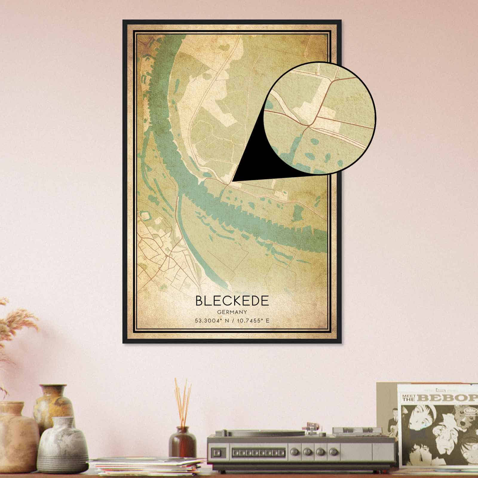 Deerfield Kansas Map Poster, Modern Home Decor Wall Art Print (Copy)