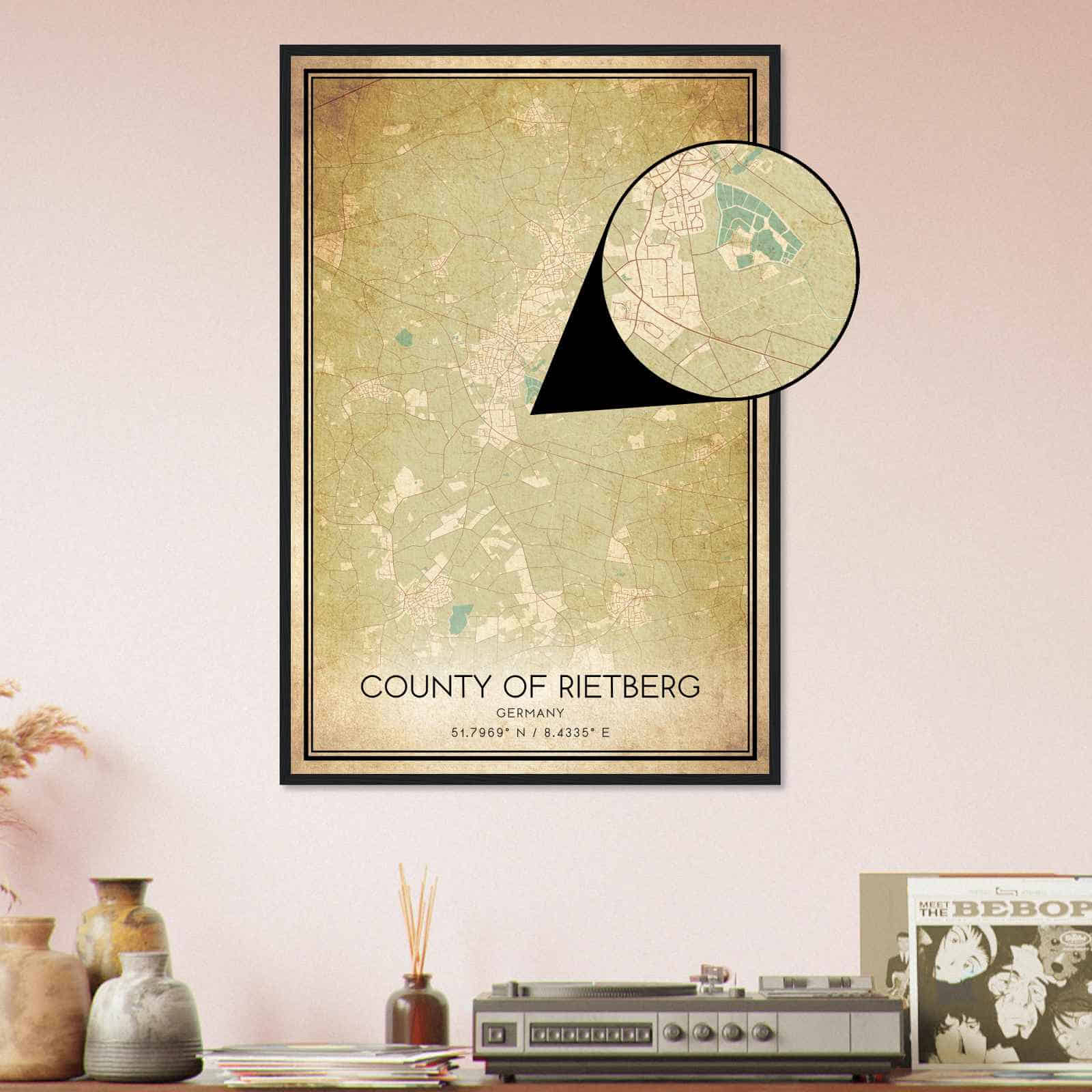 Deerfield Kansas Map Poster, Modern Home Decor Wall Art Print (Copy)