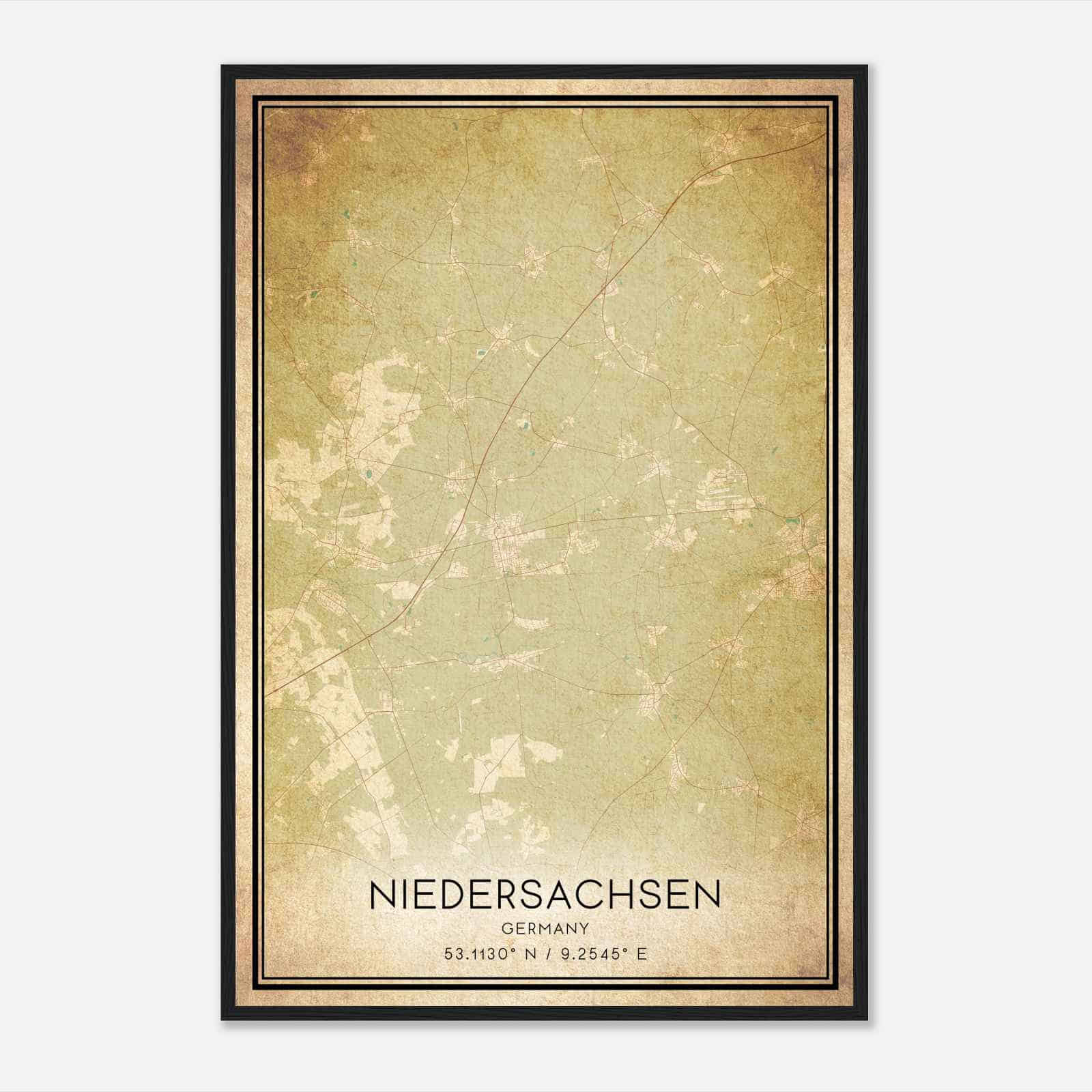 Vintage Sottrum Germany Map Poster, Sottrum City Road Wall Art Print