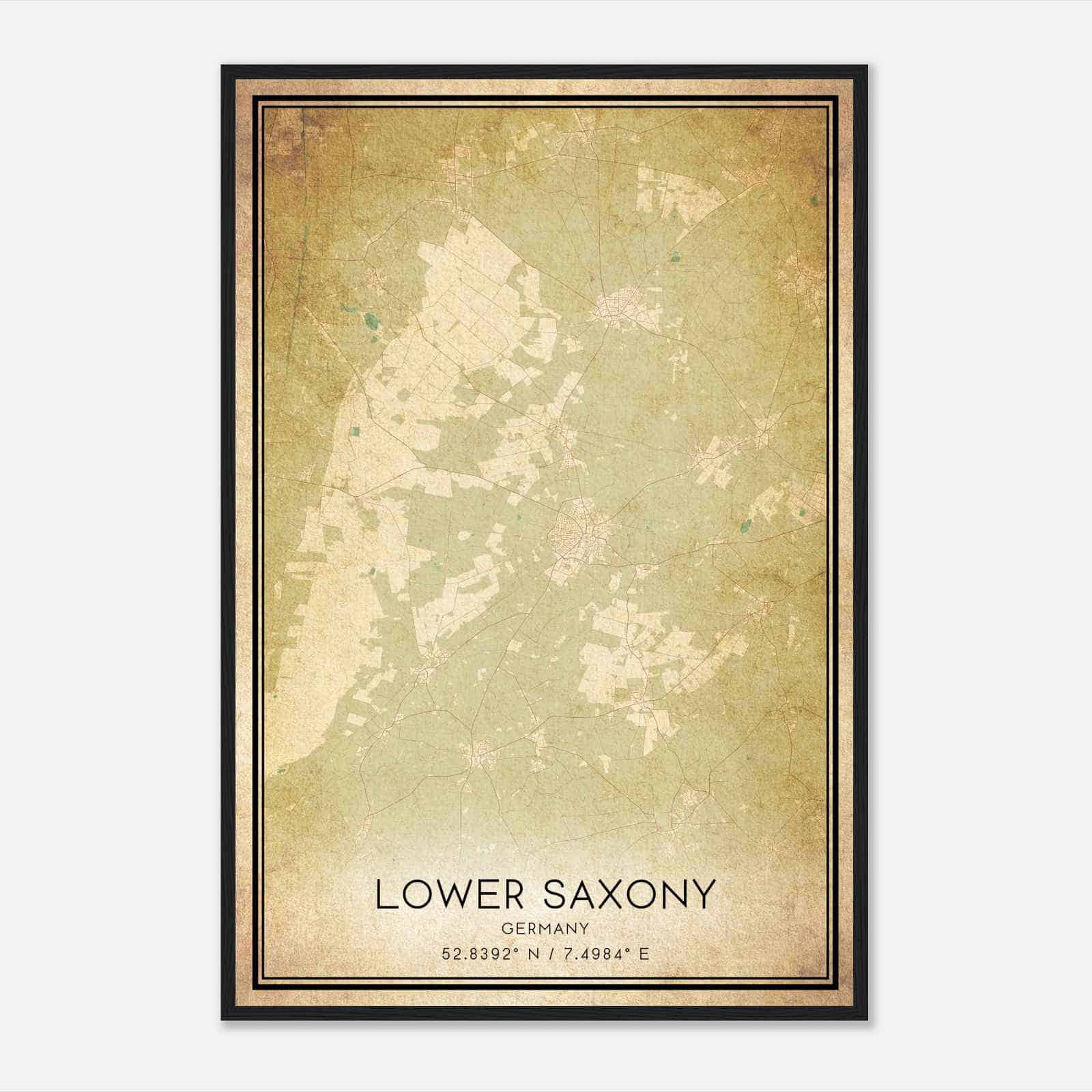 Vintage Sogel Germany Map Poster, Sogel City Road Wall Art Print