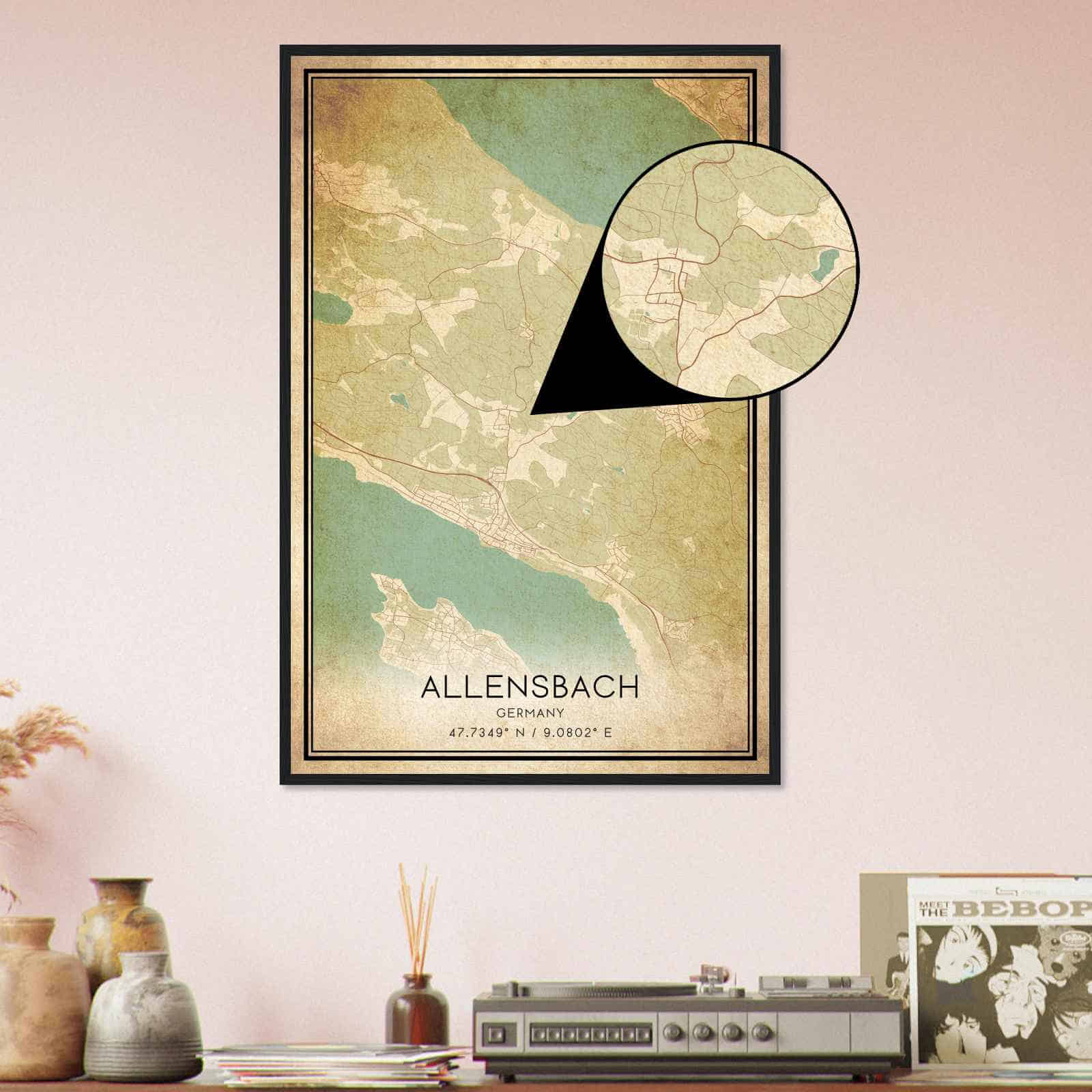 Deerfield Kansas Map Poster, Modern Home Decor Wall Art Print (Copy)