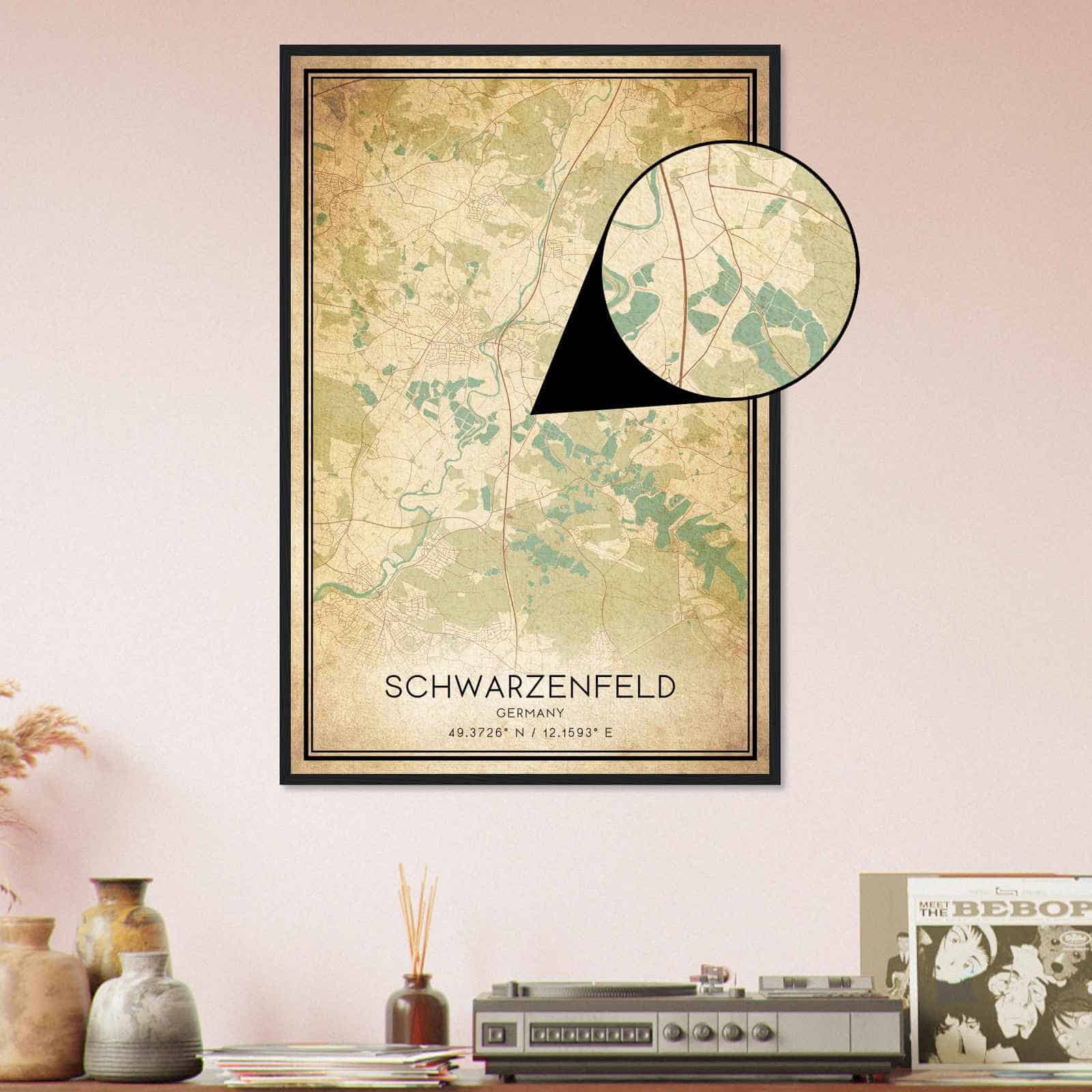 Deerfield Kansas Map Poster, Modern Home Decor Wall Art Print (Copy)
