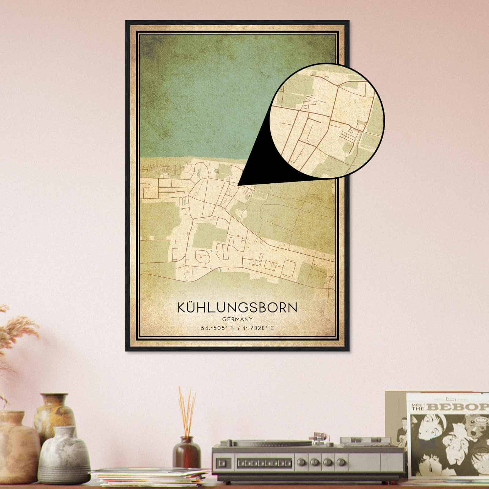 Deerfield Kansas Map Poster, Modern Home Decor Wall Art Print (Copy)