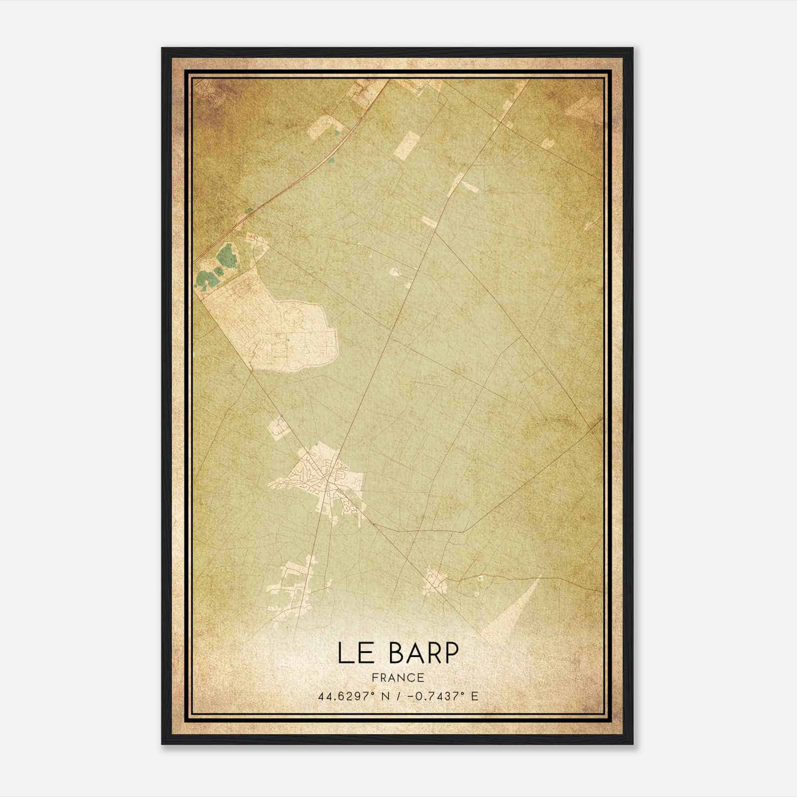 Vintage Le Barp France Map Poster, Le Barp City Road Wall Art Print
