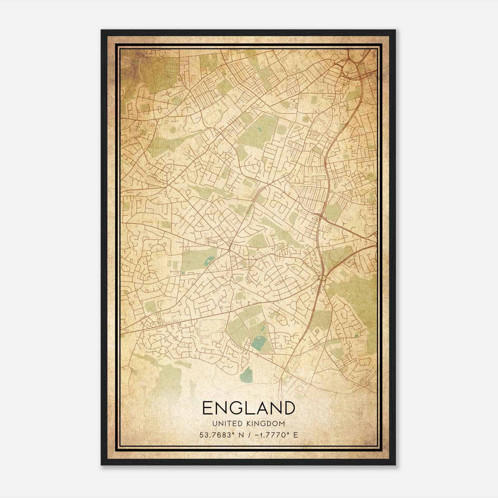 Vintage Wibsey United Kingdom Map Poster, Wibsey City Road Wall Art Print