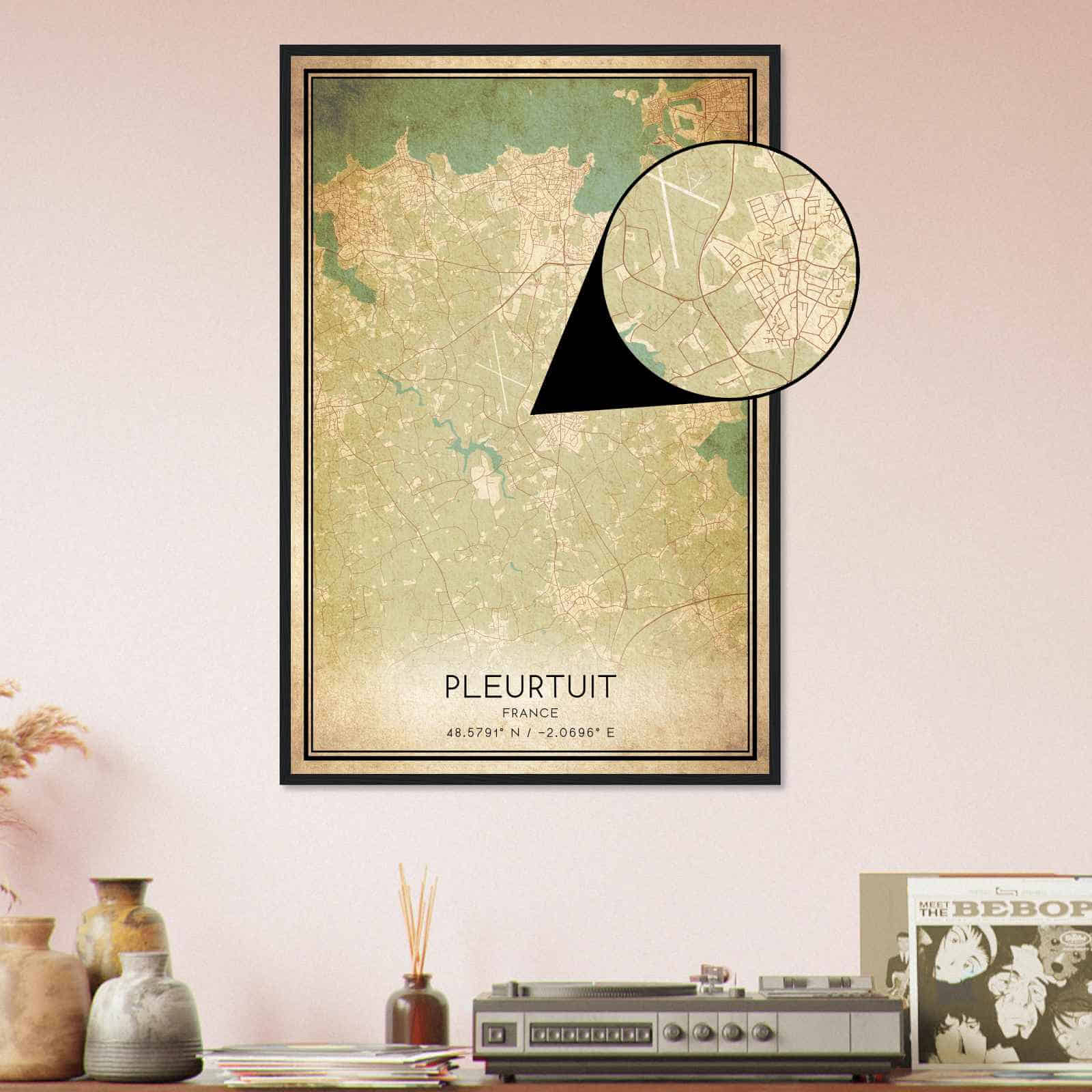 Deerfield Kansas Map Poster, Modern Home Decor Wall Art Print (Copy)