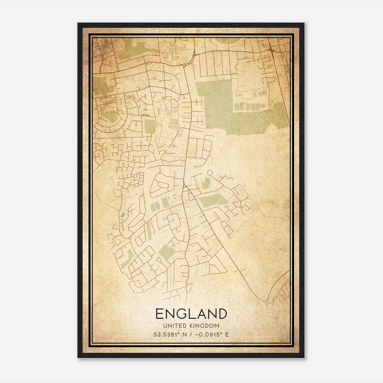 Vintage Scartho United Kingdom Map Poster, Scartho City Road Wall Art Print