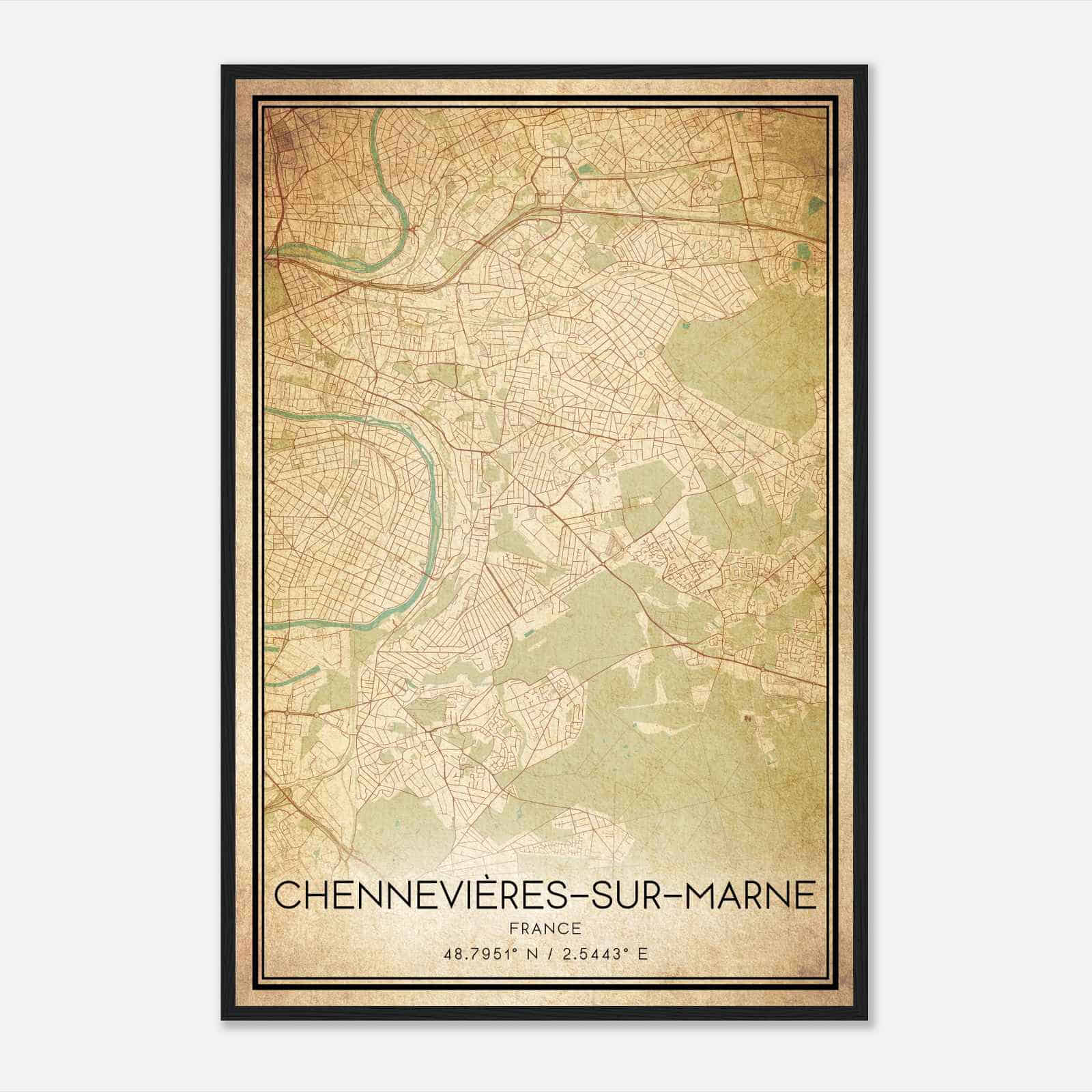 Vintage Chennevieres-sur-Marne France Map Poster, Chennevieres-sur-Marne City Road Wall Art Print Vintage Chennevieres-sur-Marne France Map Poster, Chennevieres-sur-Marne City Road Wall Art Print
