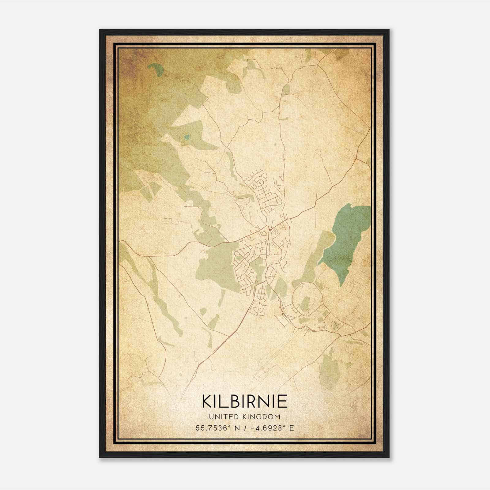 Vintage Kilbirnie United Kingdom Map Poster, Kilbirnie City Road Wall Art Print Vintage Kilbirnie United Kingdom Map Poster, Kilbirnie City Road Wall Art Print