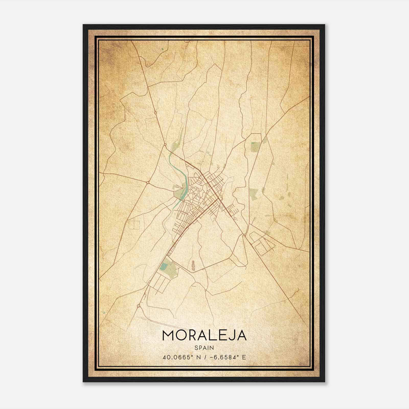 Vintage Moraleja Spain Map Poster, Moraleja City Road Wall Art Print Vintage Moraleja Spain Map Poster, Moraleja City Road Wall Art Print
