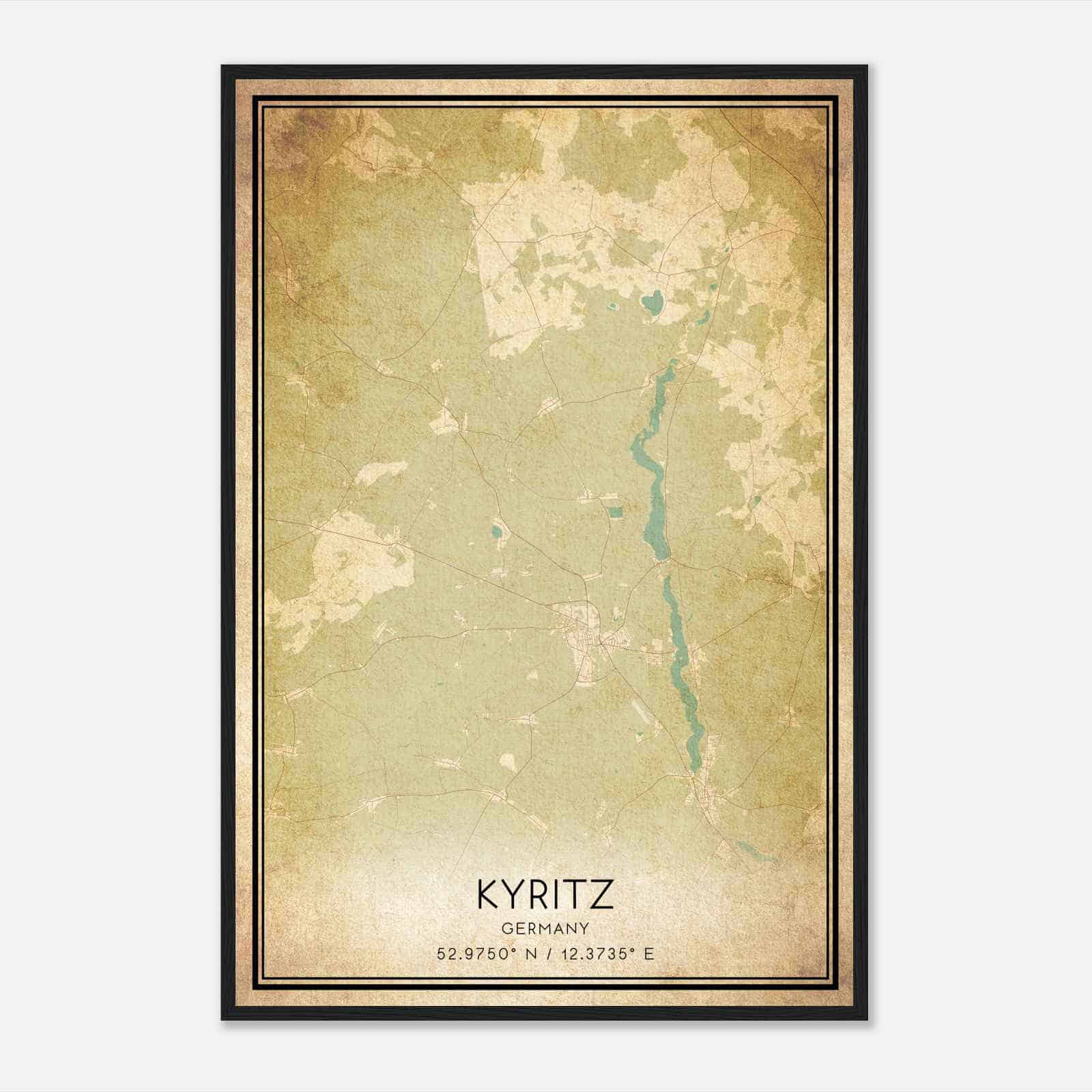 Vintage Kyritz Germany Map Poster, Kyritz City Road Wall Art Print Vintage Kyritz Germany Map Poster, Kyritz City Road Wall Art Print