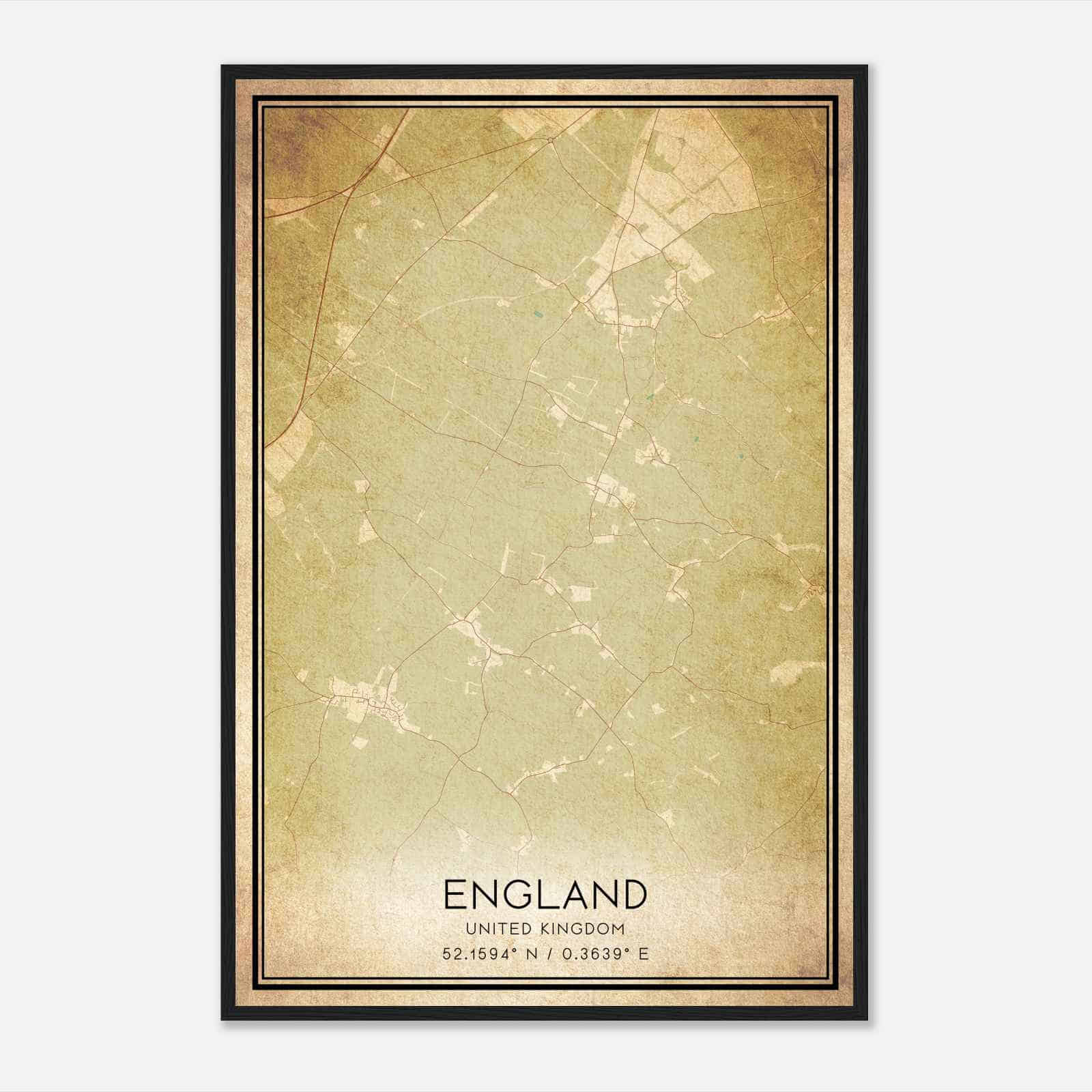 Vintage Carlton United Kingdom Map Poster, Carlton City Road Wall Art Print
