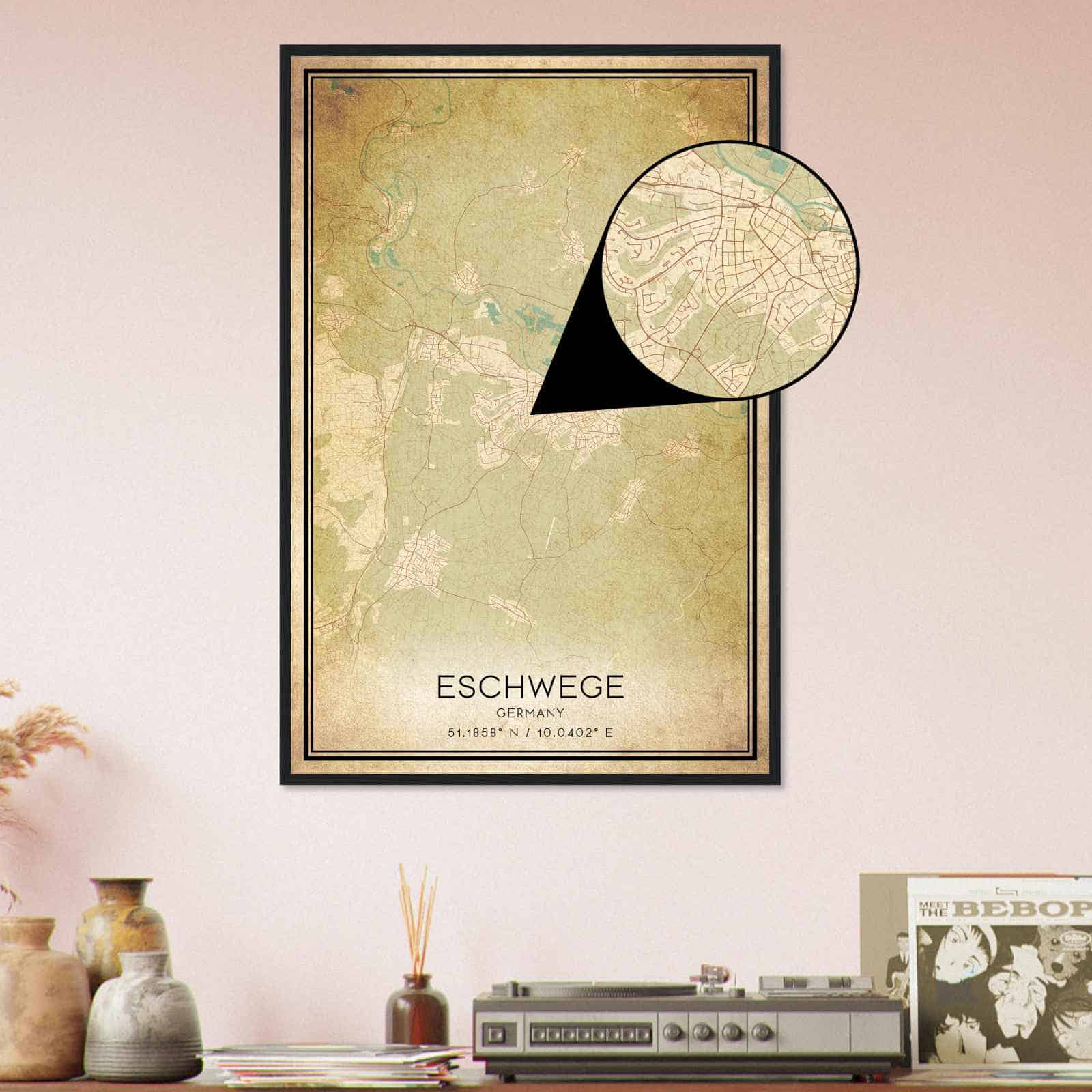 Deerfield Kansas Map Poster, Modern Home Decor Wall Art Print (Copy)