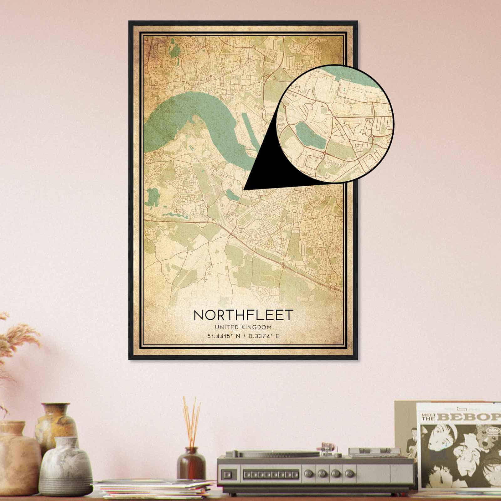 Deerfield Kansas Map Poster, Modern Home Decor Wall Art Print (Copy)