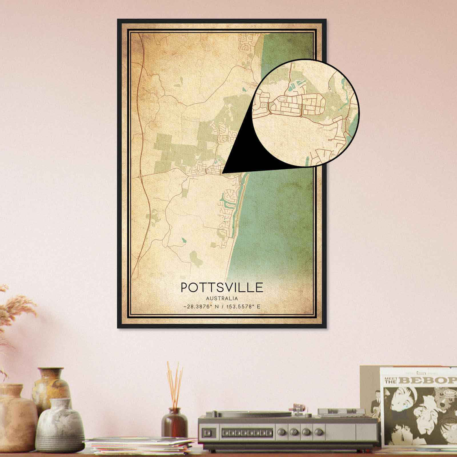 Deerfield Kansas Map Poster, Modern Home Decor Wall Art Print (Copy)