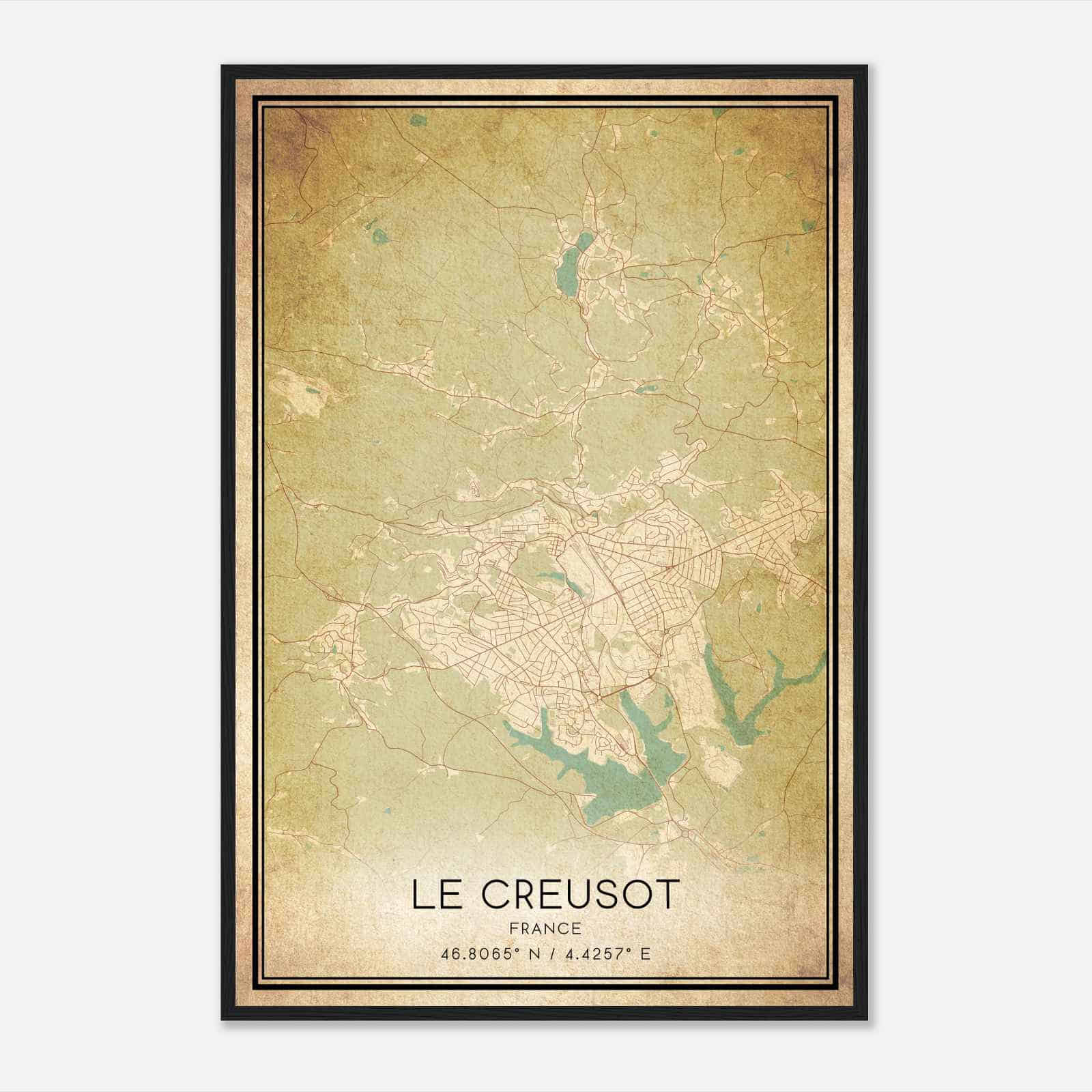 Vintage Le Creusot France Map Poster, Le Creusot City Road Wall Art Print Vintage Le Creusot France Map Poster, Le Creusot City Road Wall Art Print