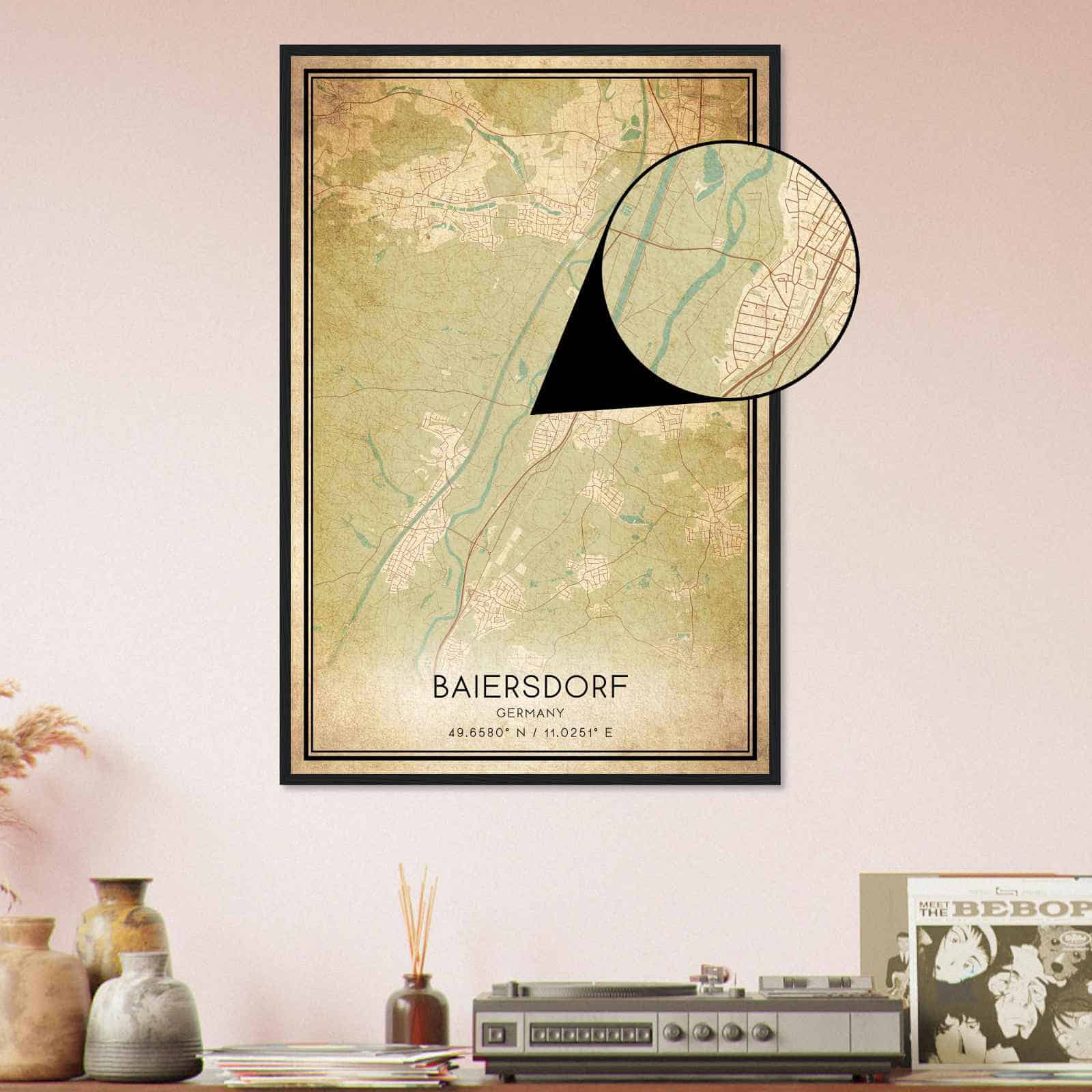Deerfield Kansas Map Poster, Modern Home Decor Wall Art Print (Copy)