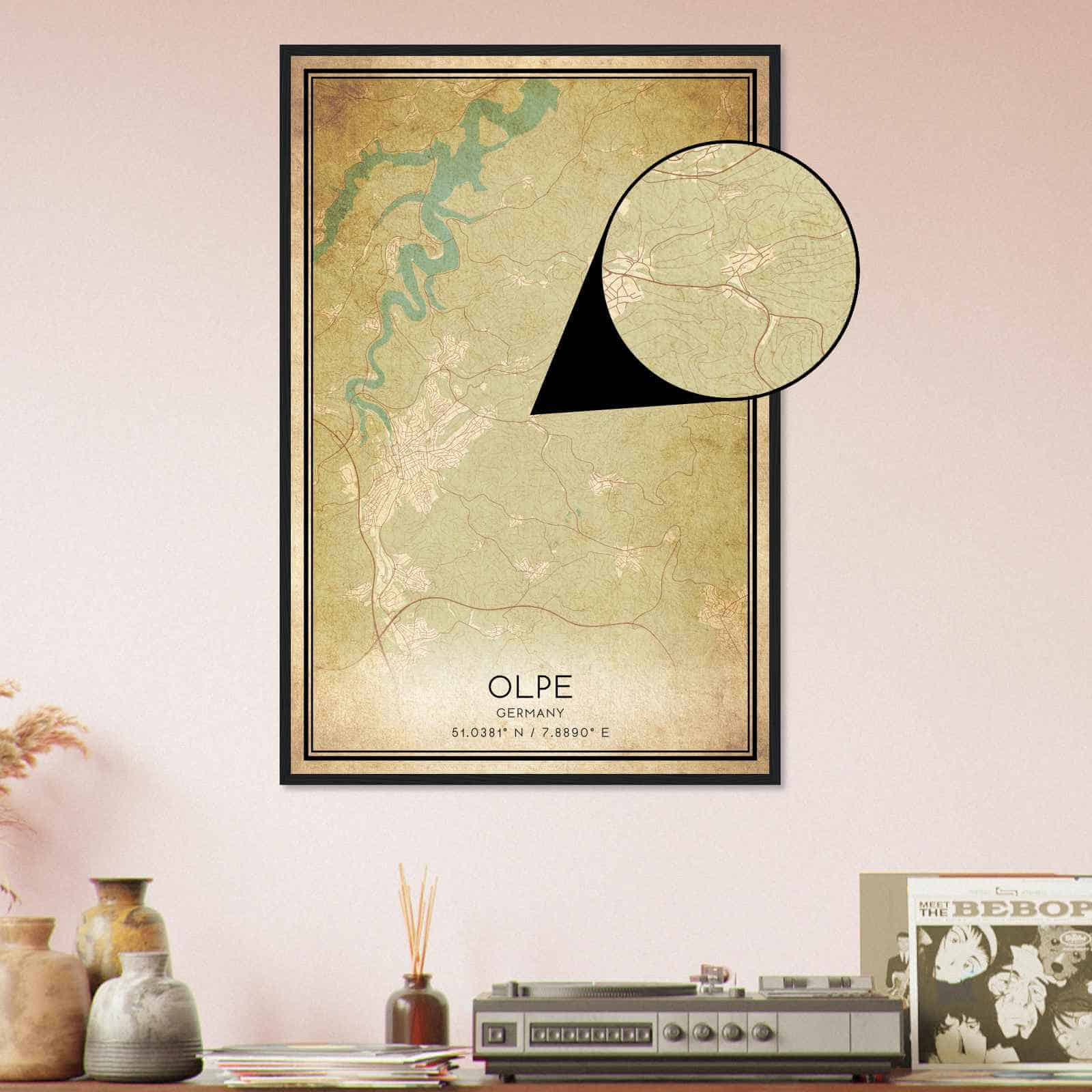 Deerfield Kansas Map Poster, Modern Home Decor Wall Art Print (Copy)