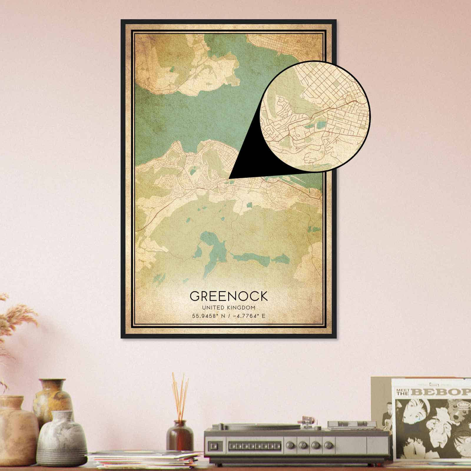 Deerfield Kansas Map Poster, Modern Home Decor Wall Art Print (Copy)