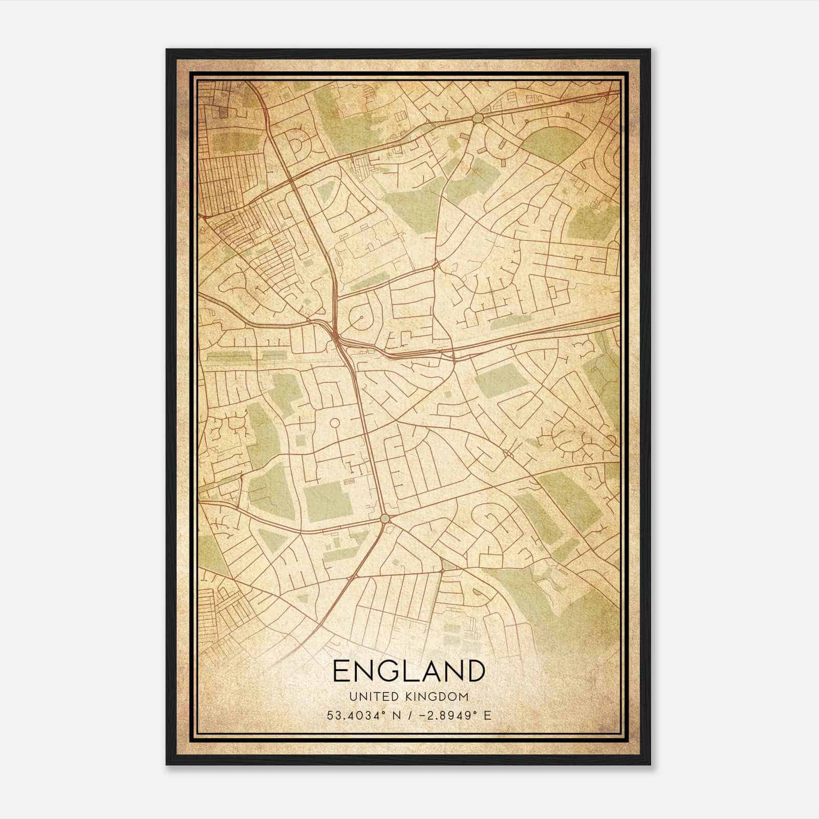 Vintage Childwall United Kingdom Map Poster, Childwall City Road Wall Art Print