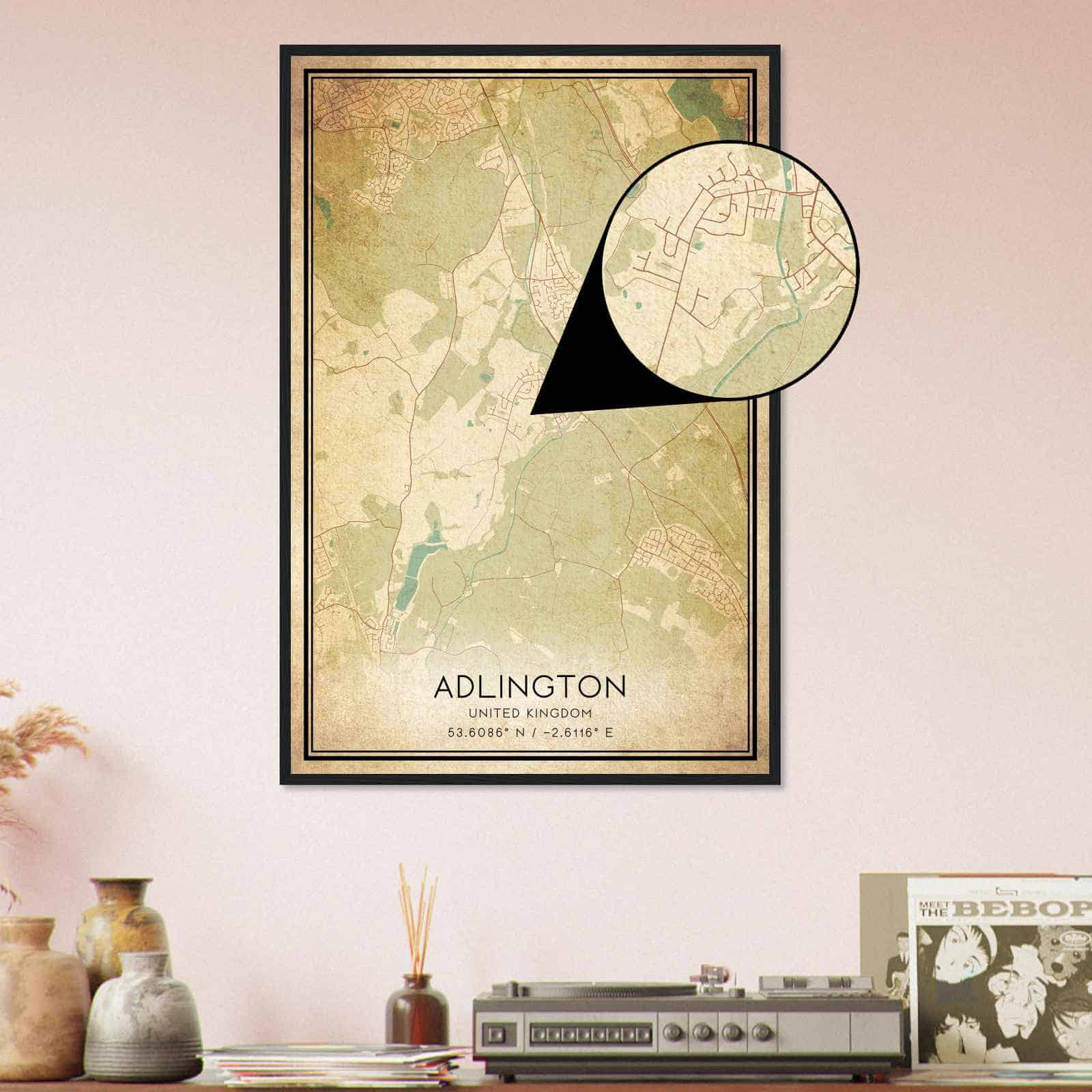 Deerfield Kansas Map Poster, Modern Home Decor Wall Art Print (Copy)