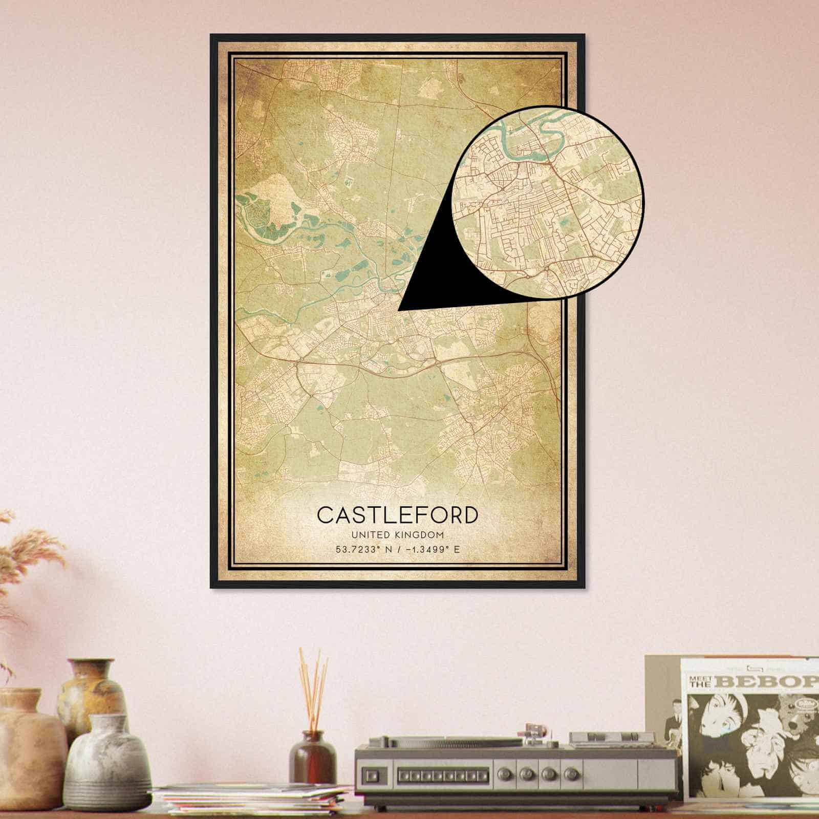 Deerfield Kansas Map Poster, Modern Home Decor Wall Art Print (Copy)