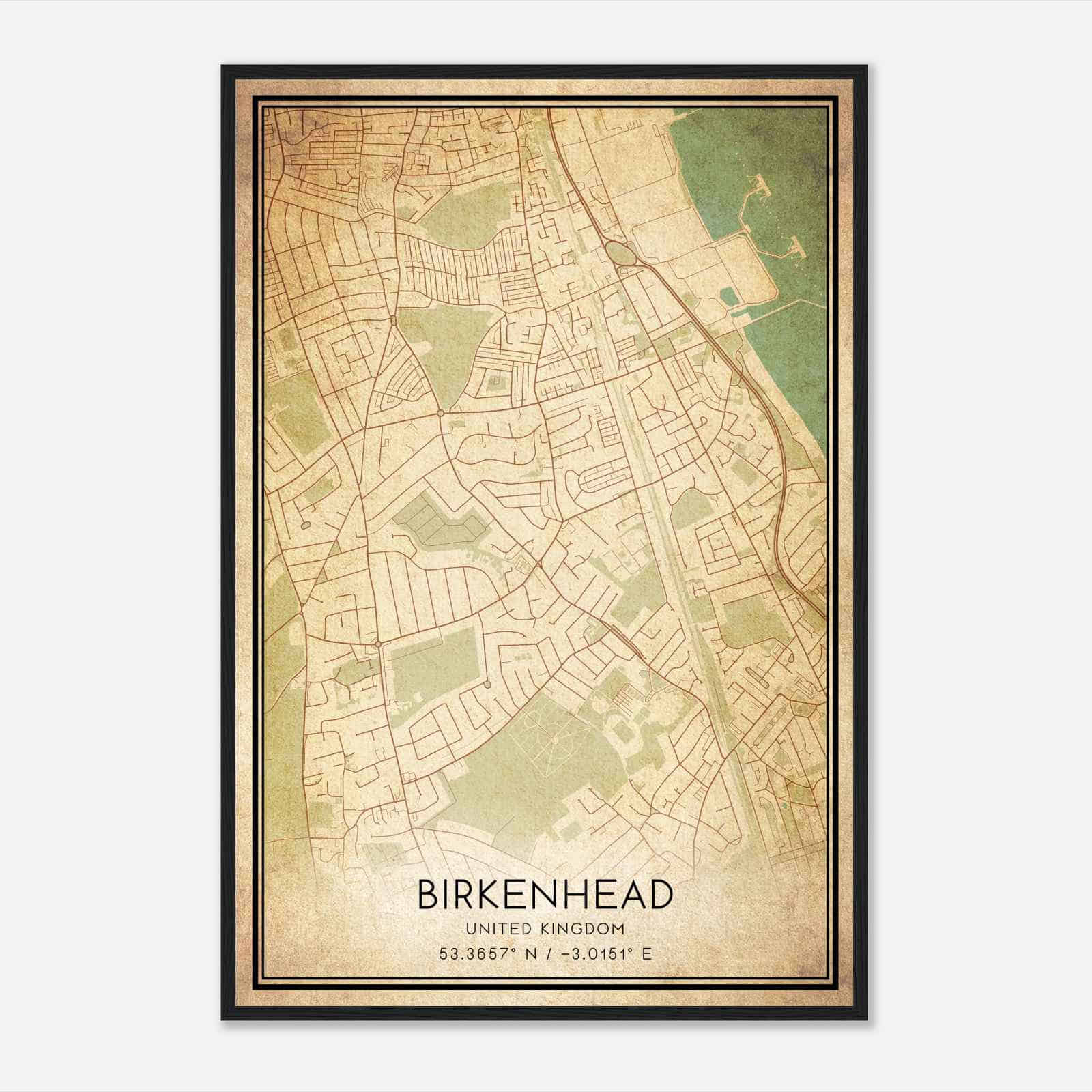 Vintage Rock Ferry United Kingdom Map Poster, Rock Ferry City Road Wall Art Print Vintage Rock Ferry United Kingdom Map Poster, Rock Ferry City Road Wall Art Print