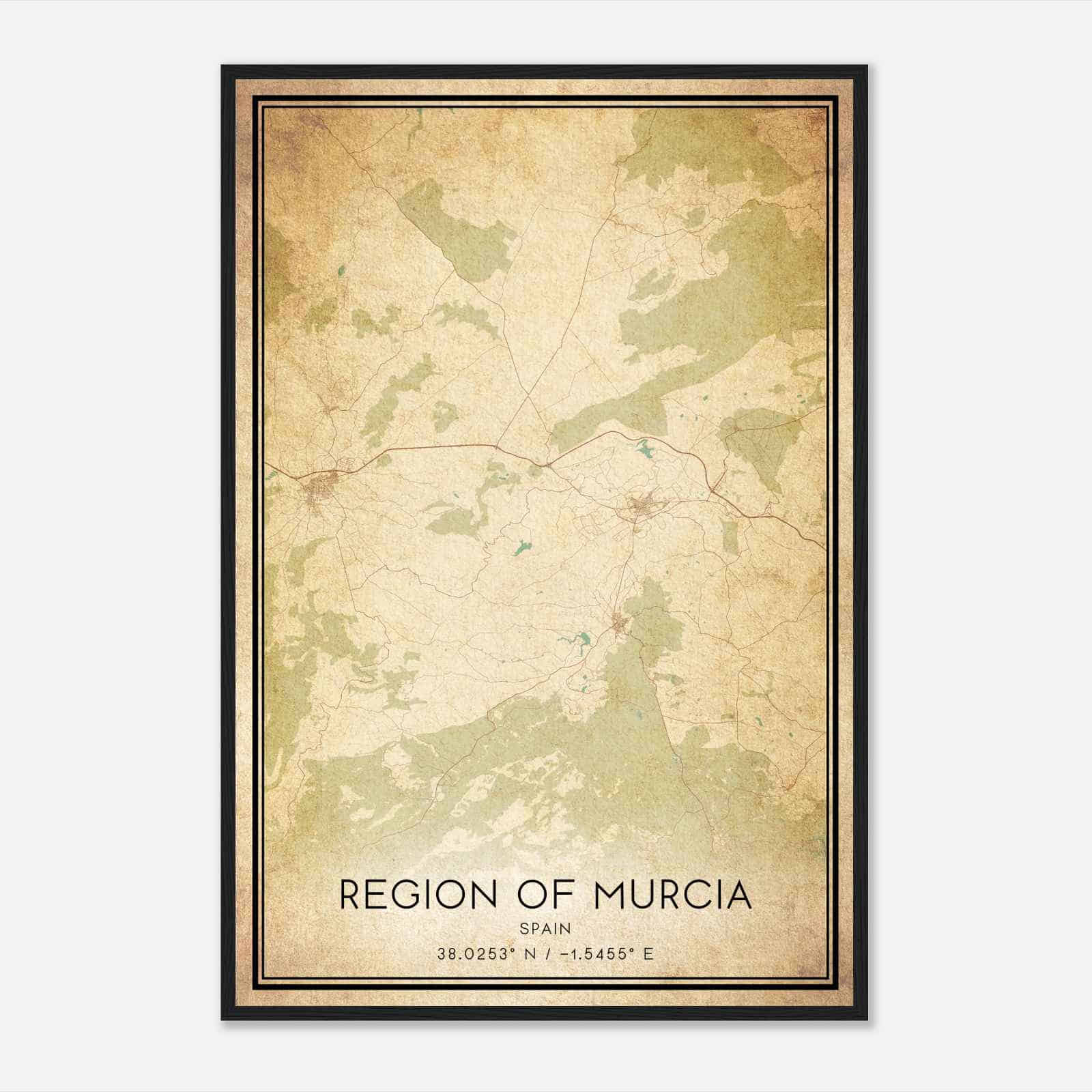 Vintage Mula Spain Map Poster, Mula City Road Wall Art Print