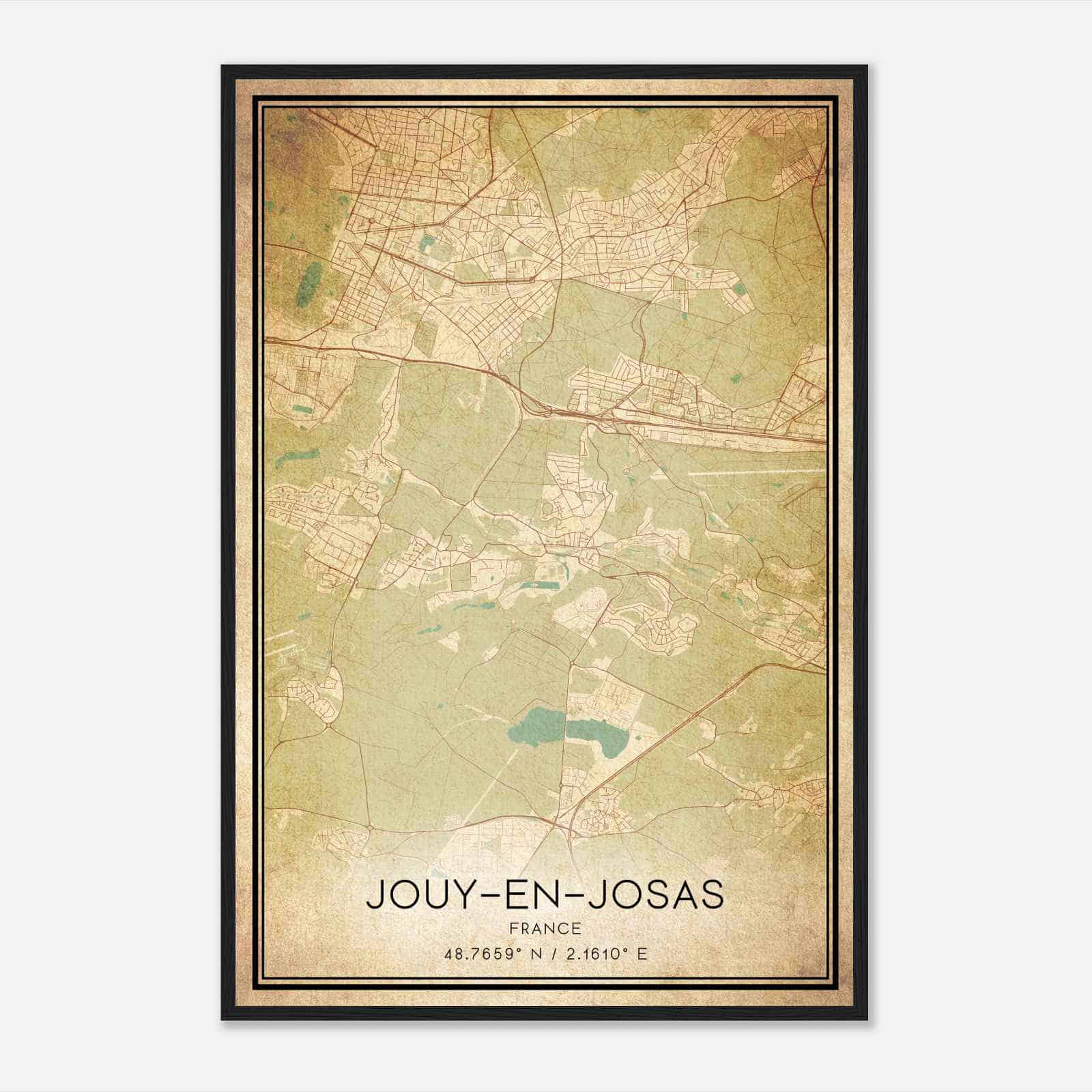 Vintage Jouy-en-Josas France Map Poster, Jouy-en-Josas City Road Wall Art Print Vintage Jouy-en-Josas France Map Poster, Jouy-en-Josas City Road Wall Art Print