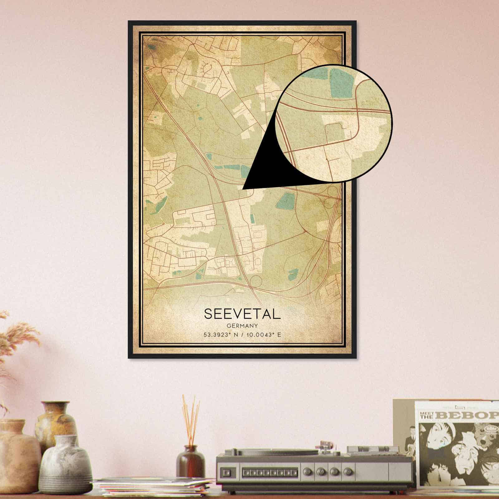 Deerfield Kansas Map Poster, Modern Home Decor Wall Art Print (Copy)