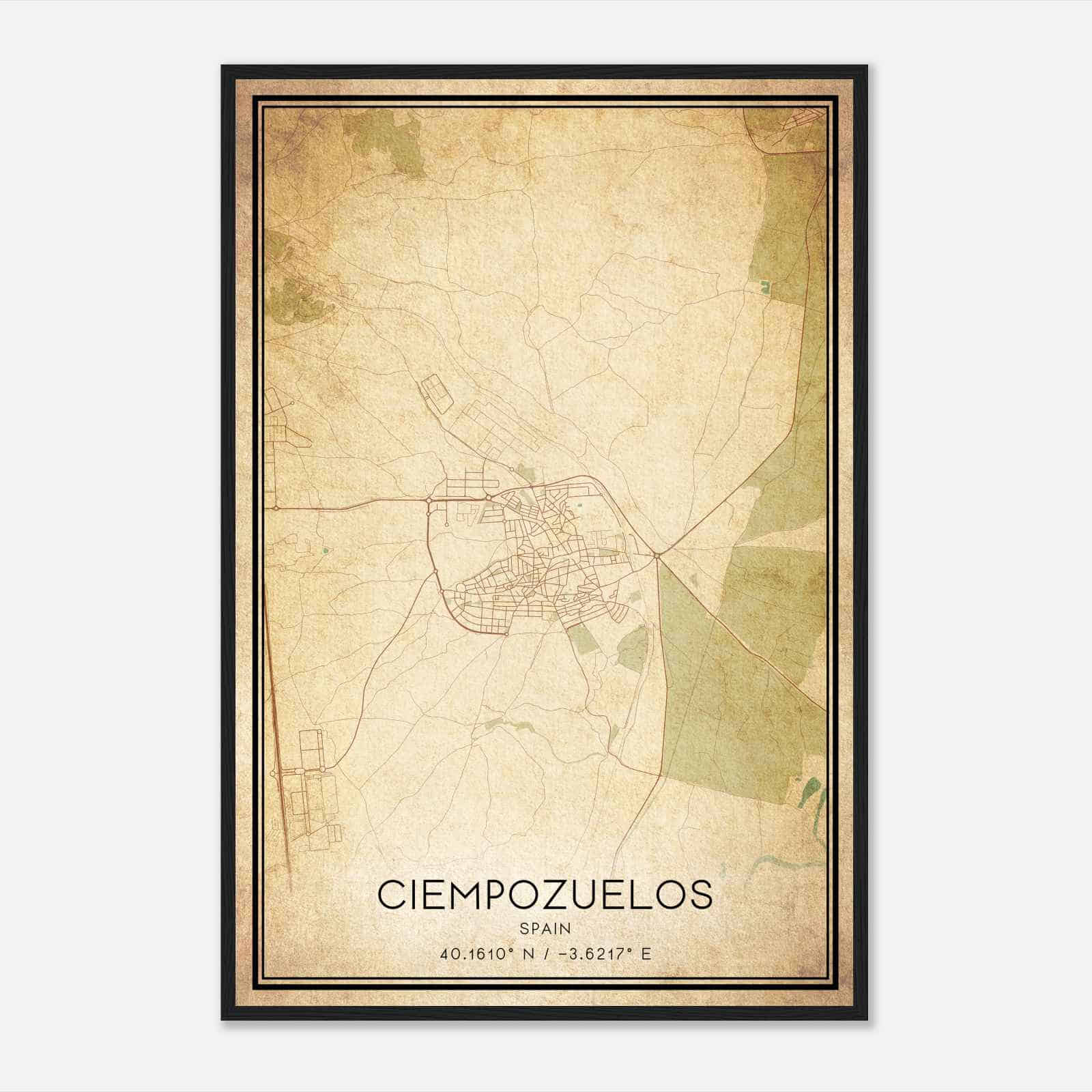 Vintage Ciempozuelos Spain Map Poster, Ciempozuelos City Road Wall Art Print Vintage Ciempozuelos Spain Map Poster, Ciempozuelos City Road Wall Art Print