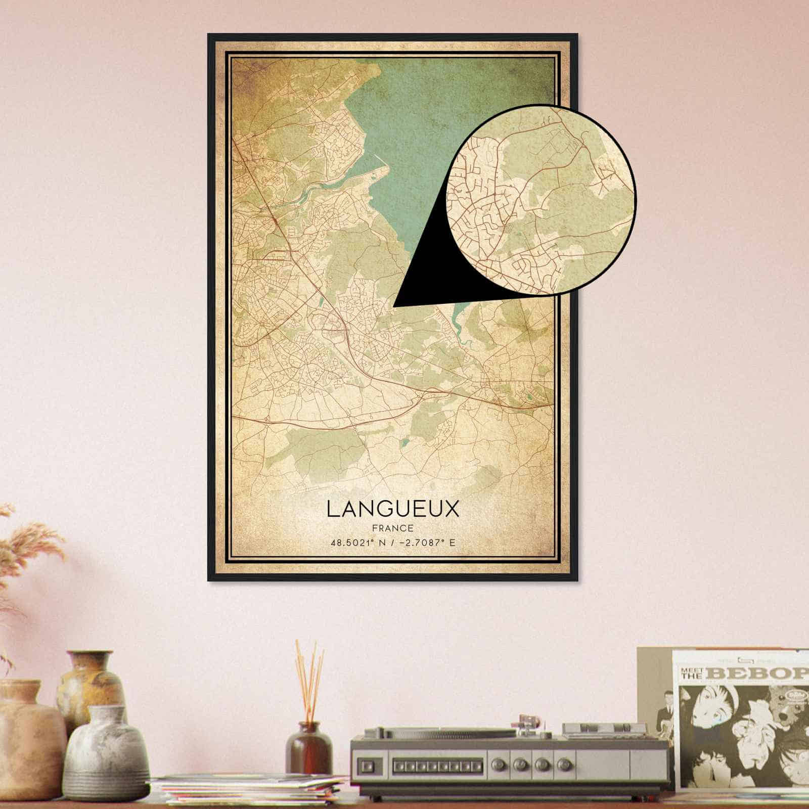 Deerfield Kansas Map Poster, Modern Home Decor Wall Art Print (Copy)