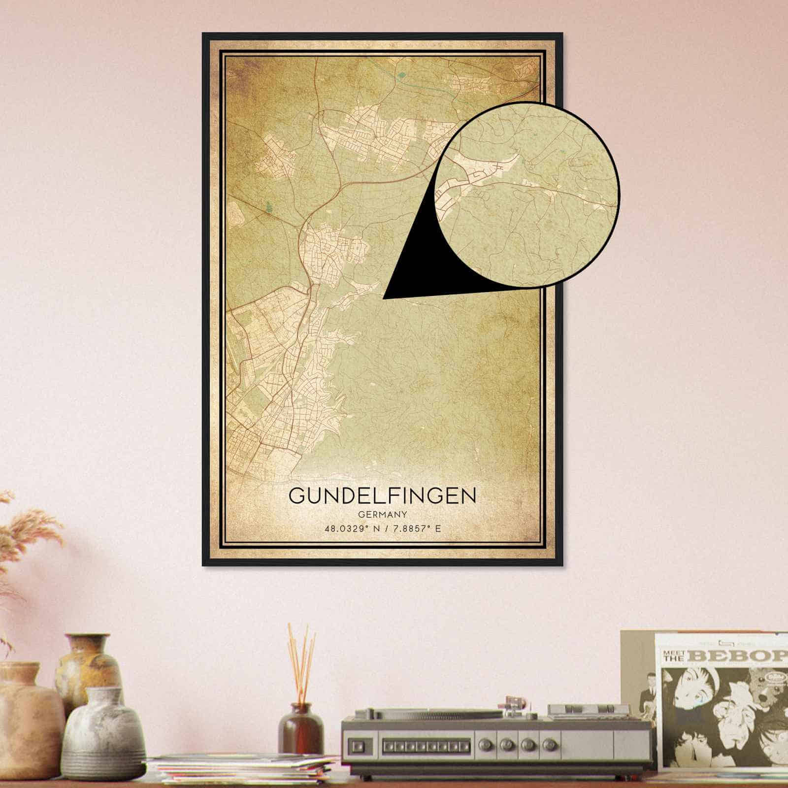 Deerfield Kansas Map Poster, Modern Home Decor Wall Art Print (Copy)