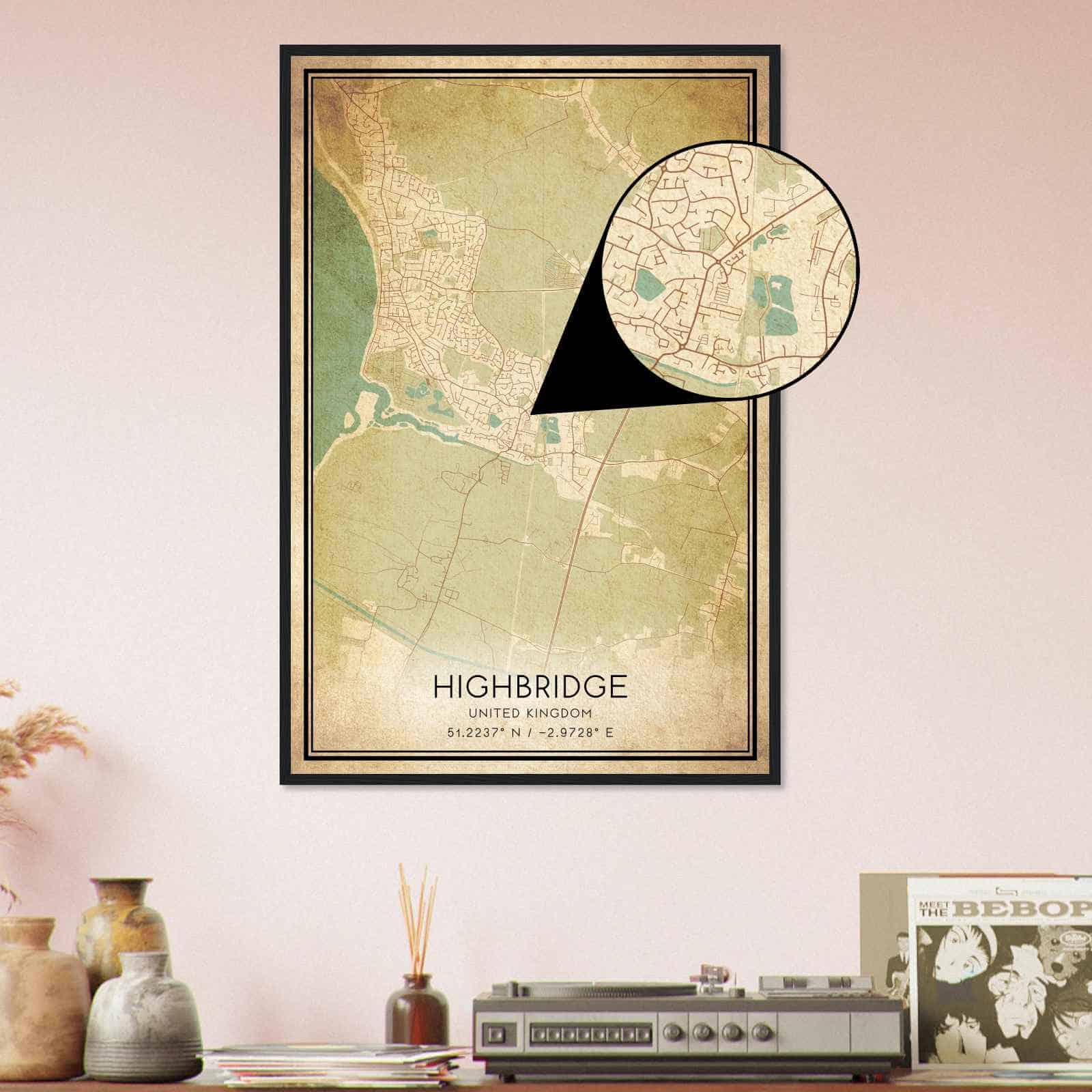 Deerfield Kansas Map Poster, Modern Home Decor Wall Art Print (Copy)