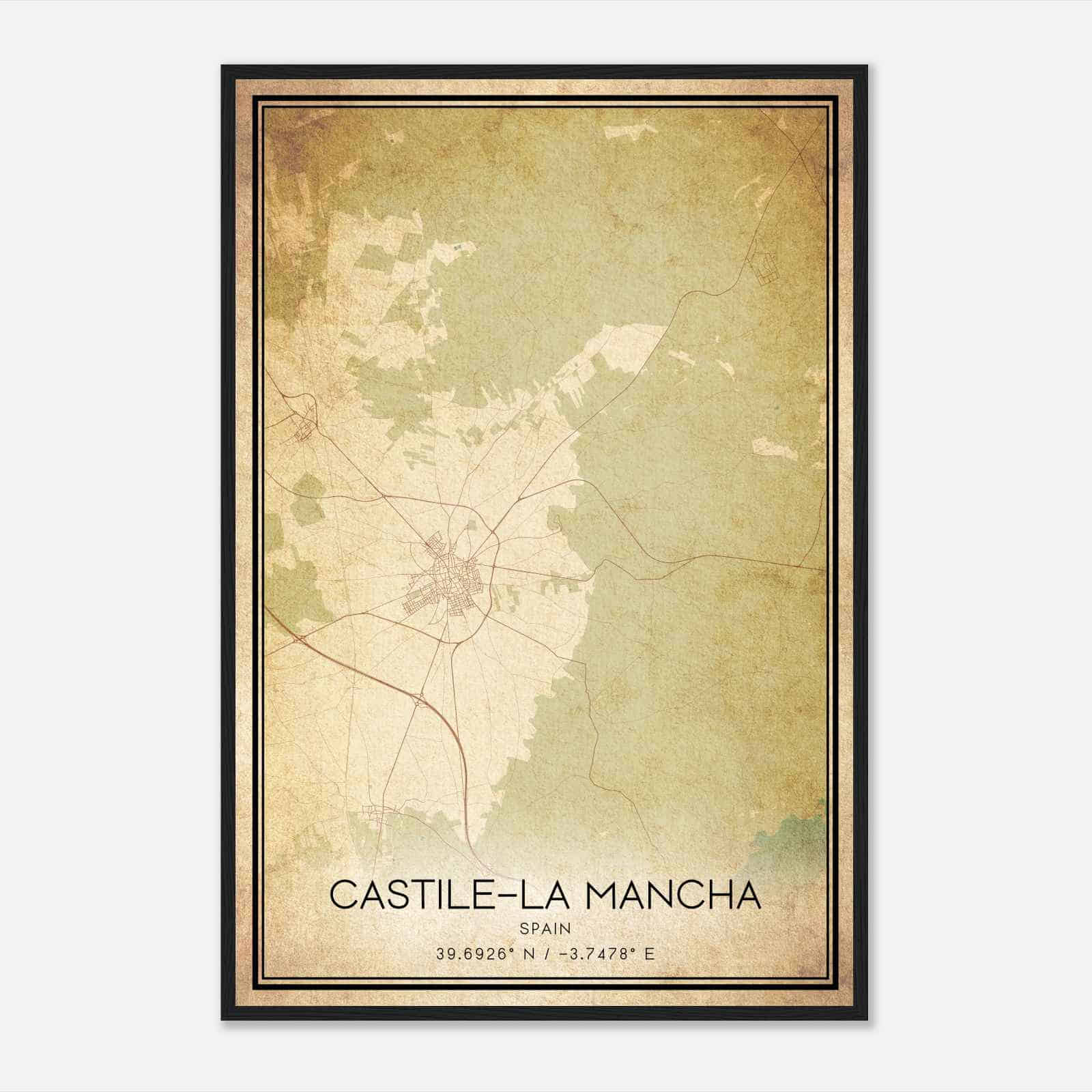 Vintage Mora Spain Map Poster, Mora City Road Wall Art Print