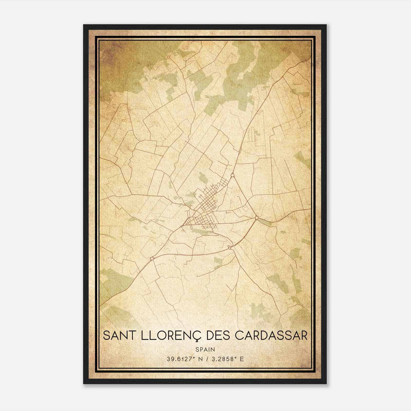 Vintage San Lorenzo de Descardazar Spain Map Poster, San Lorenzo de Descardazar City Road Wall Art Print