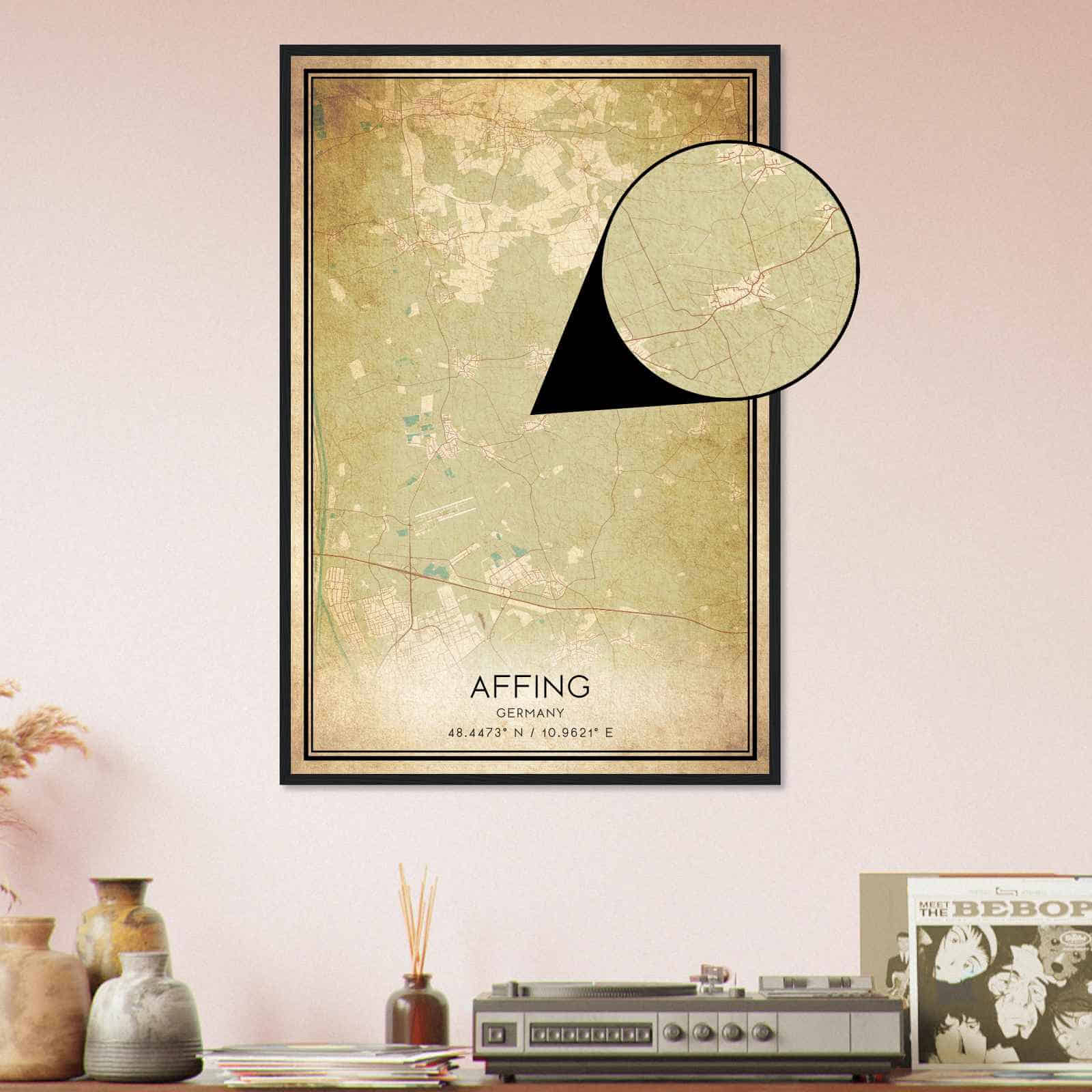 Deerfield Kansas Map Poster, Modern Home Decor Wall Art Print (Copy)