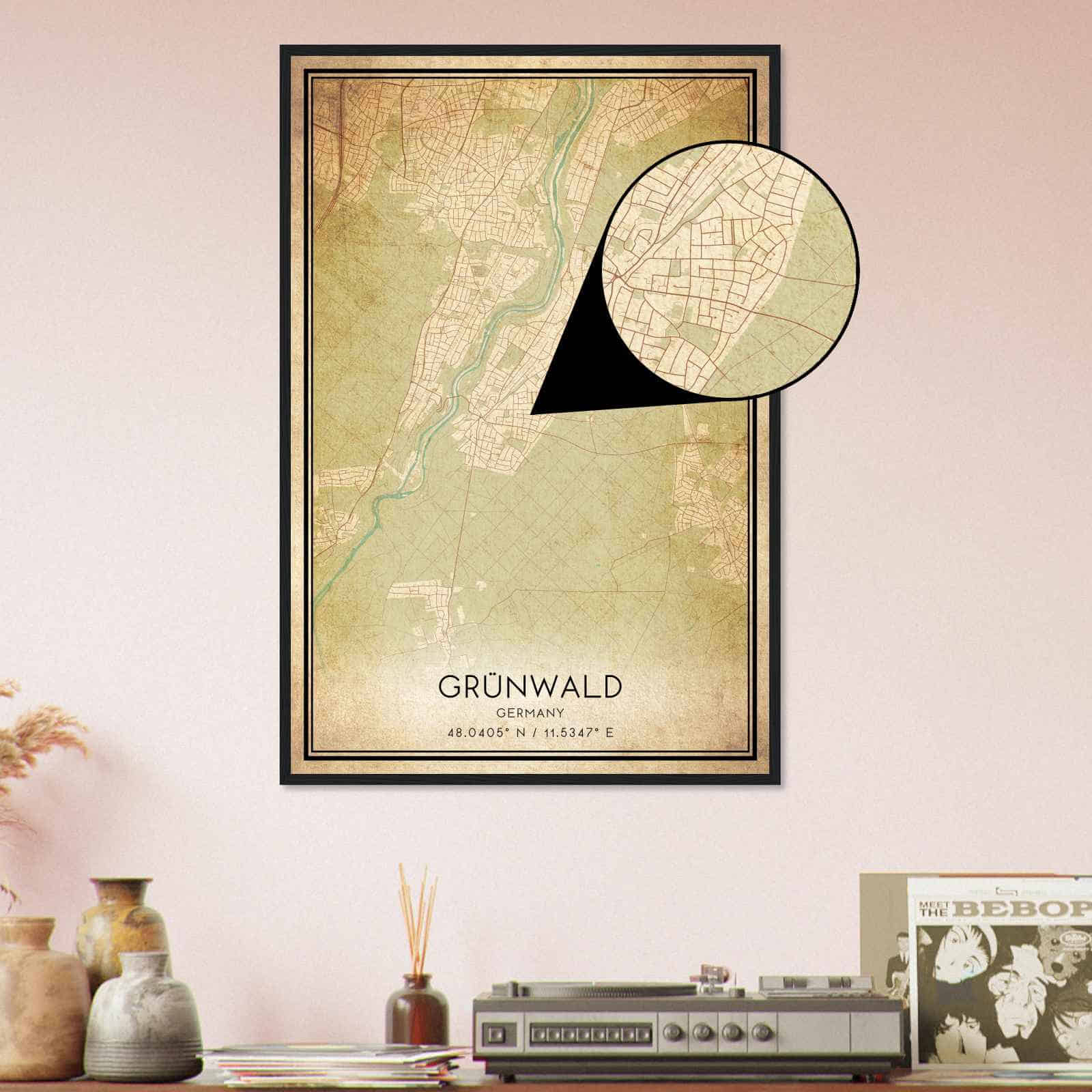 Deerfield Kansas Map Poster, Modern Home Decor Wall Art Print (Copy)