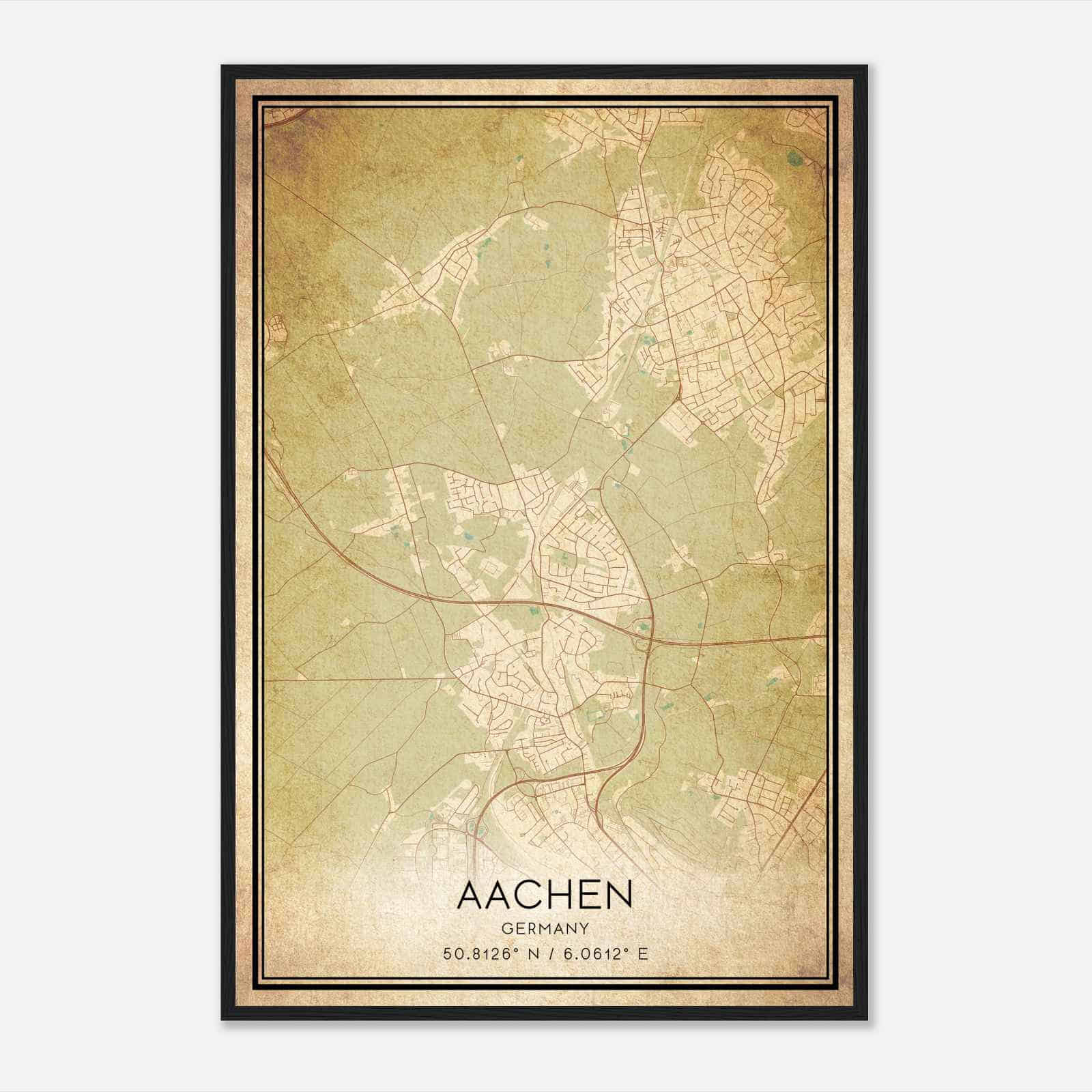 Vintage Richterich Germany Map Poster, Richterich City Road Wall Art Print