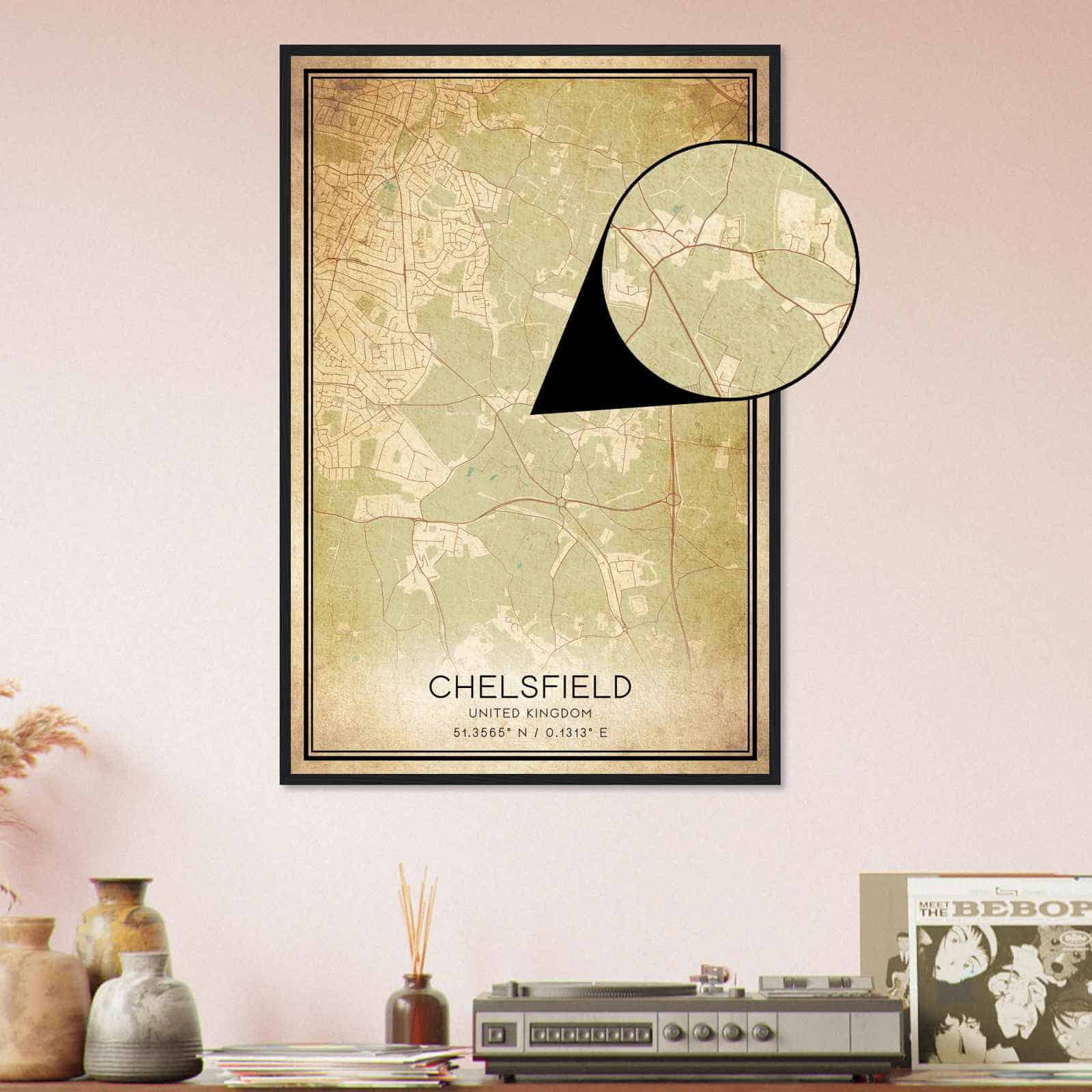 Deerfield Kansas Map Poster, Modern Home Decor Wall Art Print (Copy)