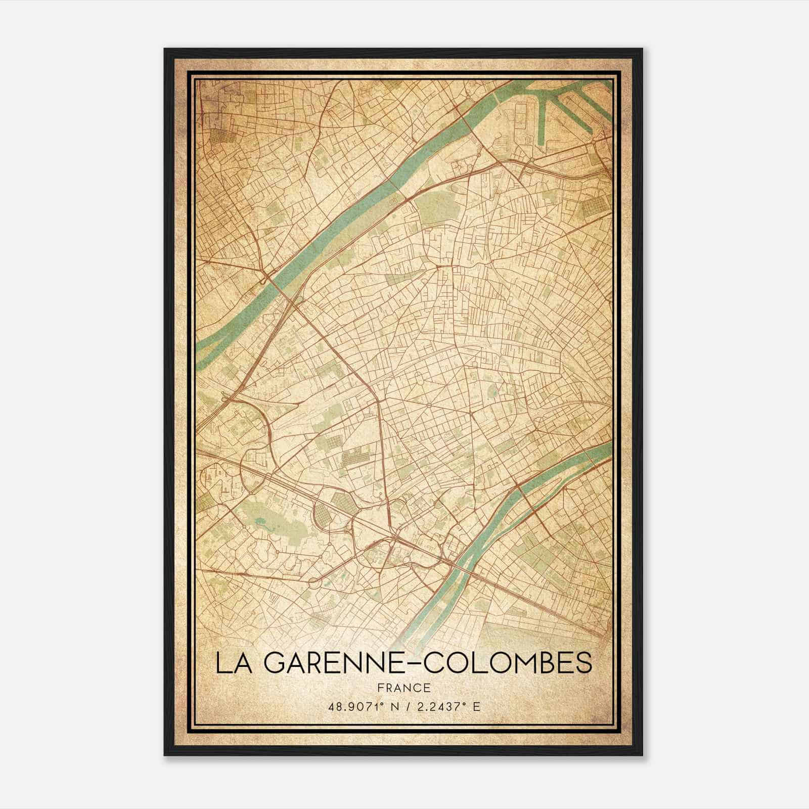 Vintage La Garenne-Colombes France Map Poster, La Garenne-Colombes City Road Wall Art Print Vintage La Garenne-Colombes France Map Poster, La Garenne-Colombes City Road Wall Art Print