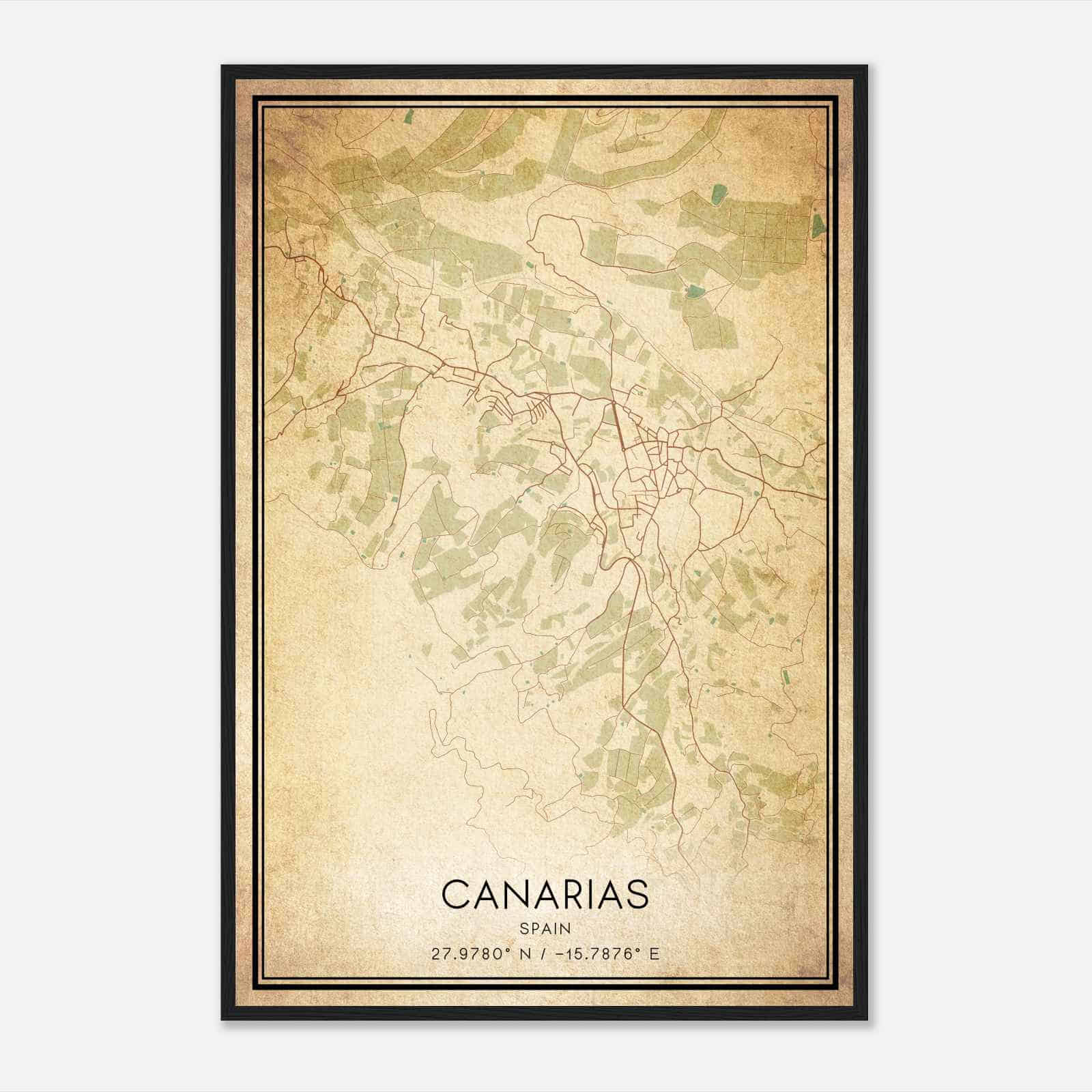 Vintage San Nicolas Spain Map Poster, San Nicolas City Road Wall Art Print