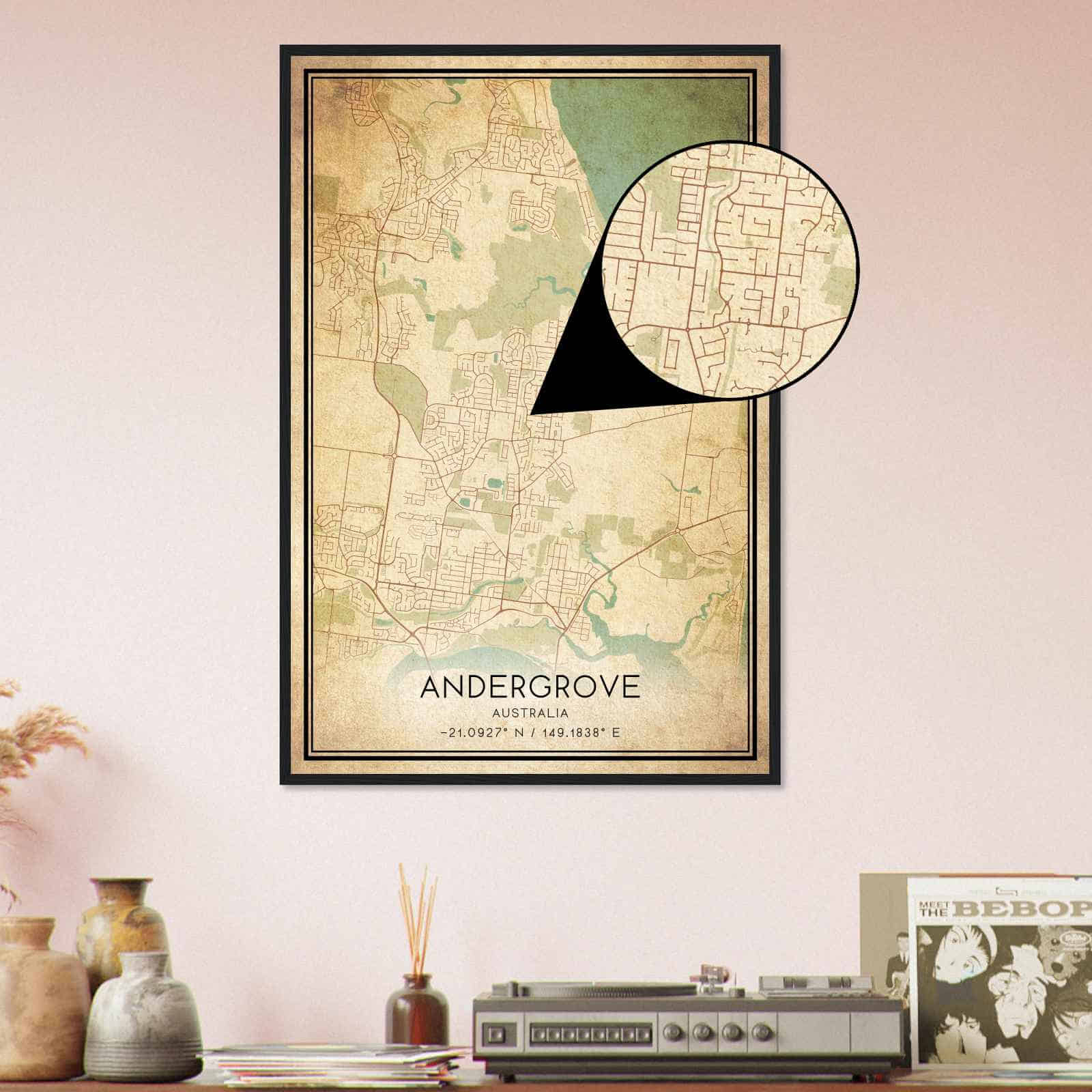 Deerfield Kansas Map Poster, Modern Home Decor Wall Art Print (Copy)