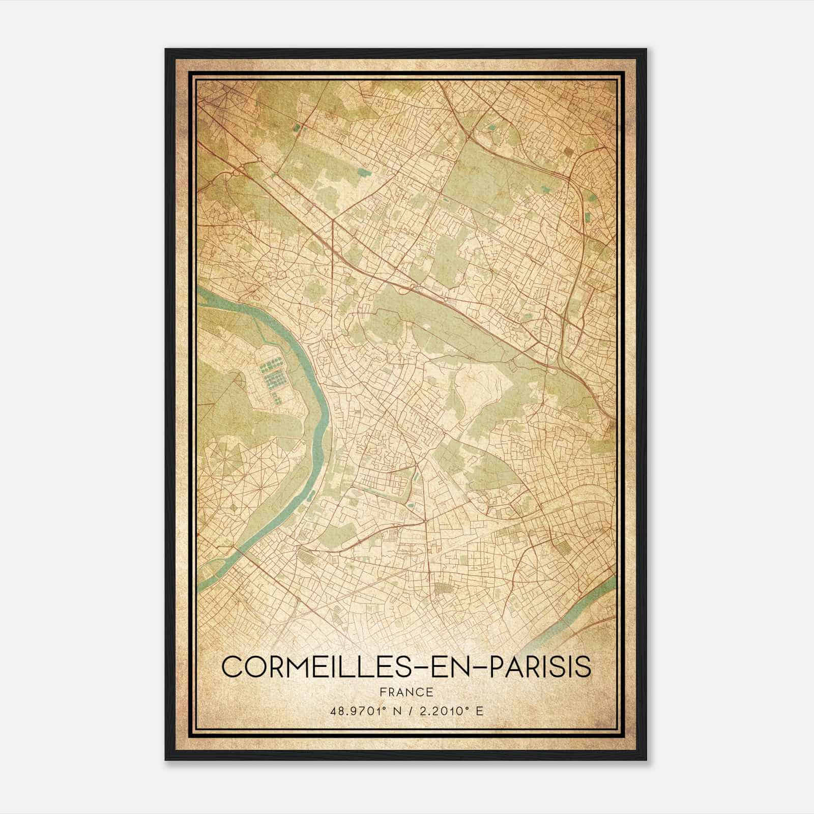Vintage Cormeilles-en-Parisis France Map Poster, Cormeilles-en-Parisis City Road Wall Art Print Vintage Cormeilles-en-Parisis France Map Poster, Cormeilles-en-Parisis City Road Wall Art Print