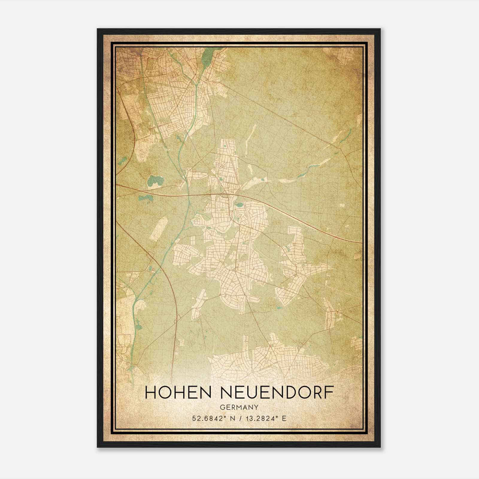 Vintage Hohen Neuendorf Germany Map Poster, Hohen Neuendorf City Road Wall Art Print Vintage Hohen Neuendorf Germany Map Poster, Hohen Neuendorf City Road Wall Art Print