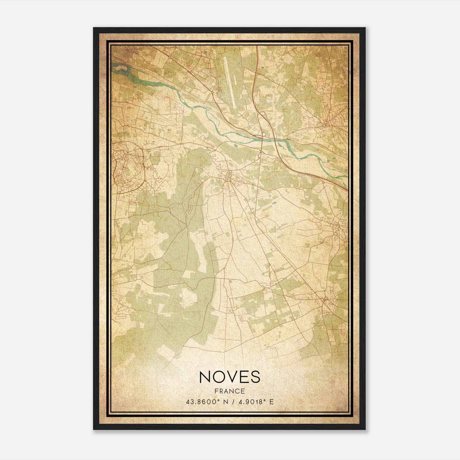 Vintage Noves France Map Poster, Noves City Road Wall Art Print