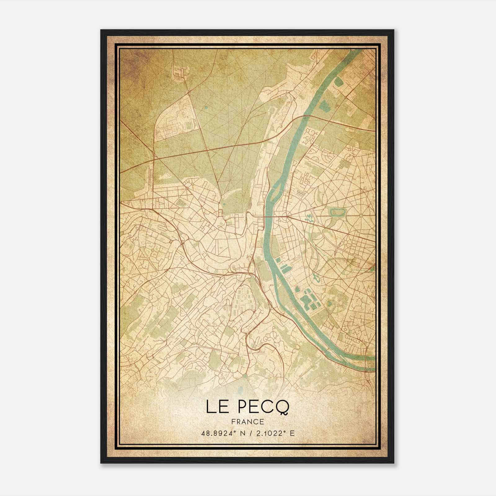 Vintage Le Pecq France Map Poster, Le Pecq City Road Wall Art Print Vintage Le Pecq France Map Poster, Le Pecq City Road Wall Art Print