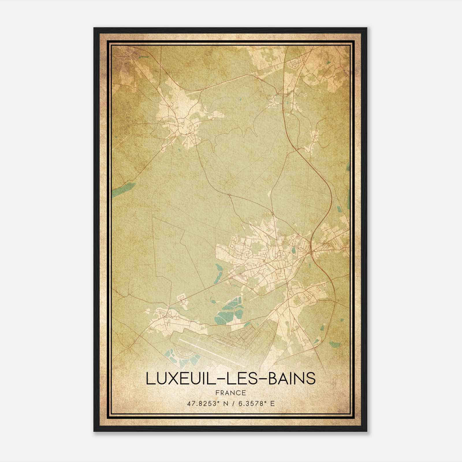 Vintage Luxeuil-les-Bains France Map Poster, Luxeuil-les-Bains City Road Wall Art Print Vintage Luxeuil-les-Bains France Map Poster, Luxeuil-les-Bains City Road Wall Art Print