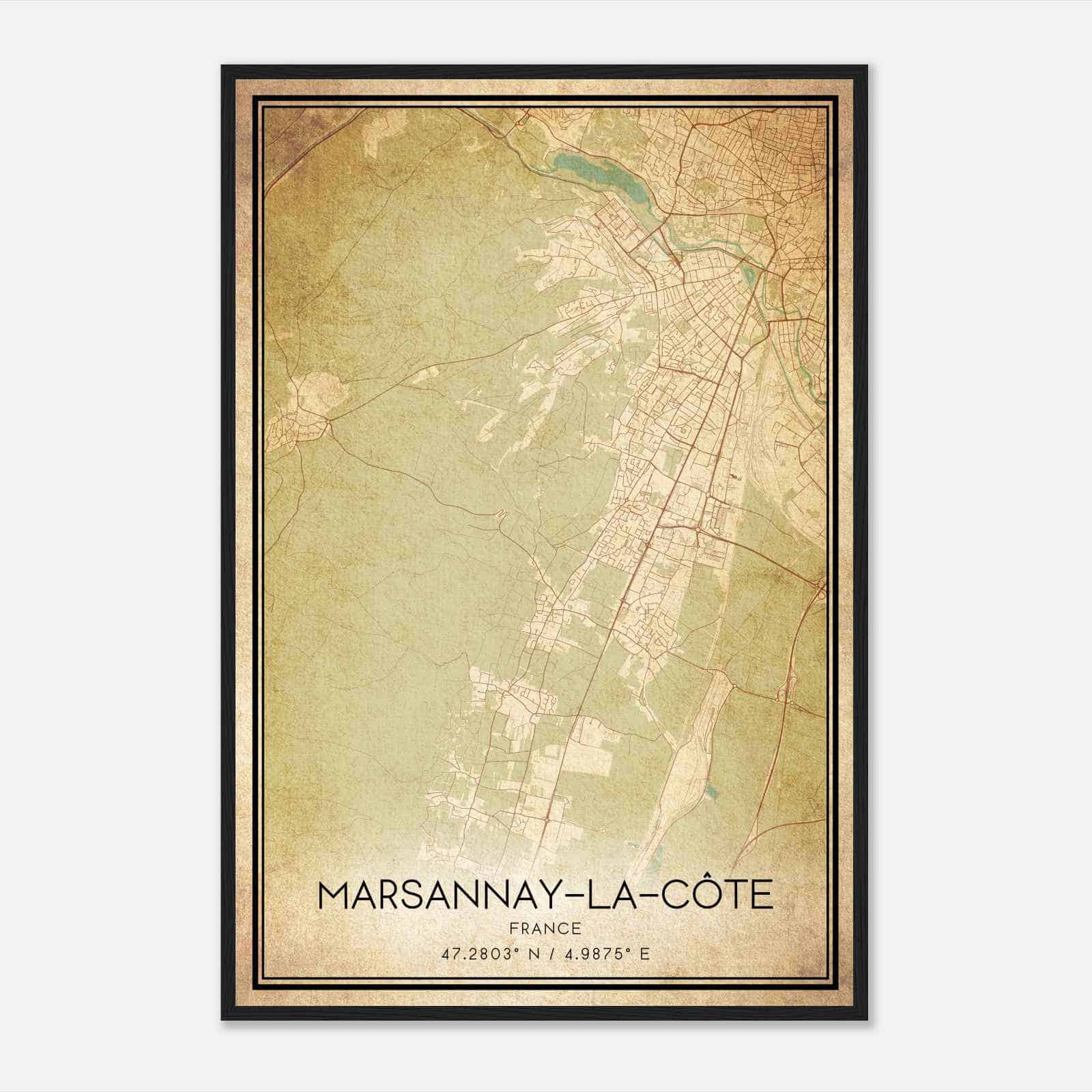 Vintage Marsannay-la-Cote France Map Poster, Marsannay-la-Cote City Road Wall Art Print Vintage Marsannay-la-Cote France Map Poster, Marsannay-la-Cote City Road Wall Art Print