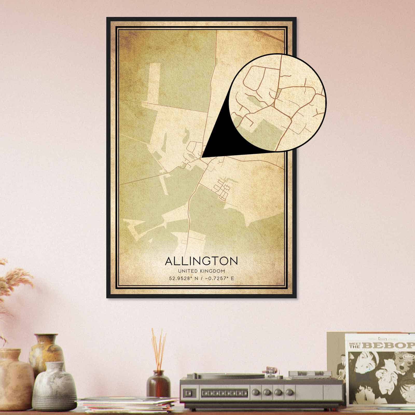 Deerfield Kansas Map Poster, Modern Home Decor Wall Art Print (Copy)